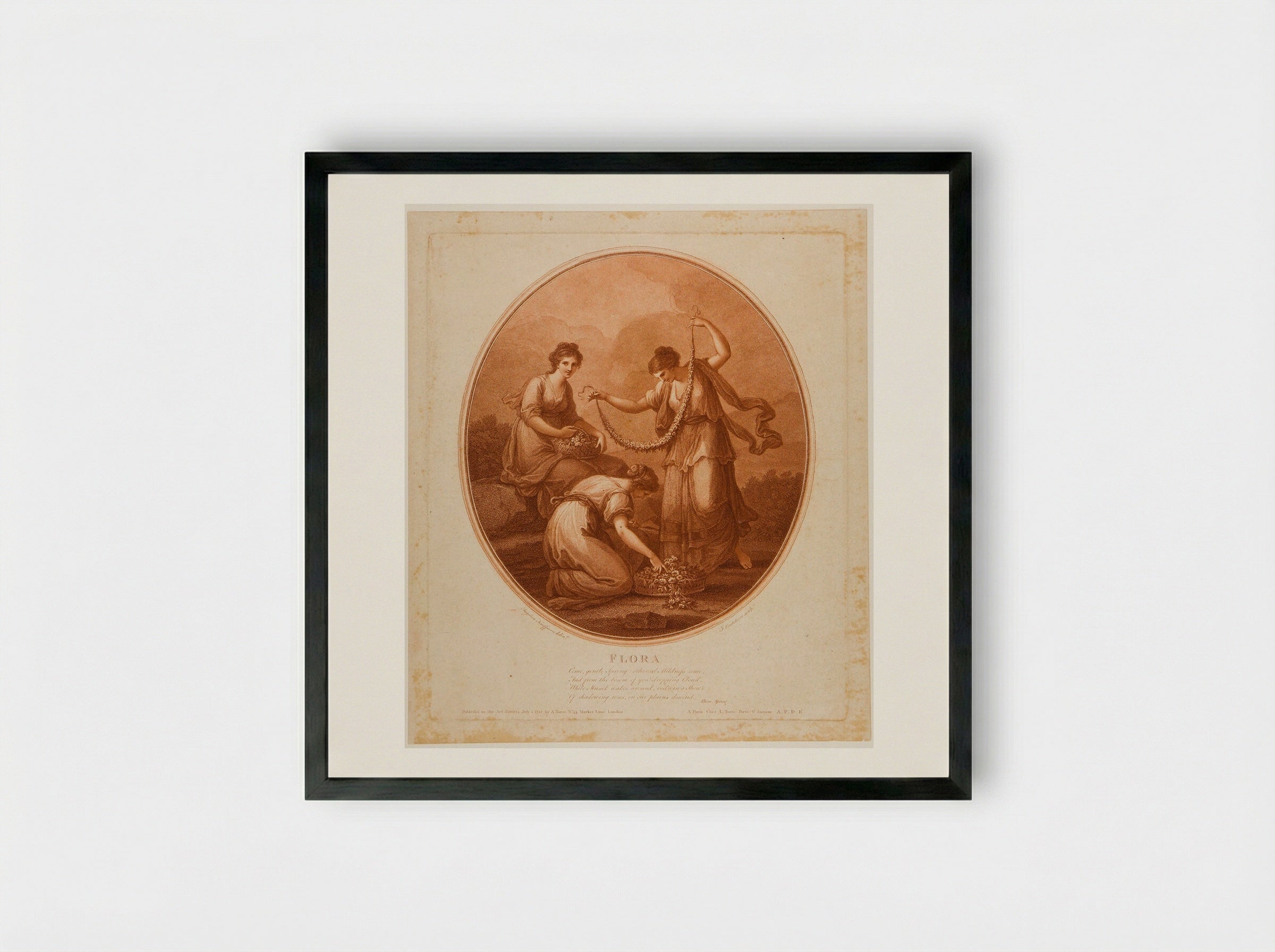 Flora - Francesco Bartolozzi - Framed Print Black