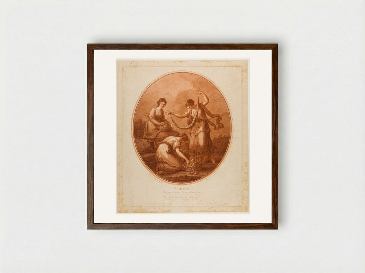 Flora - Francesco Bartolozzi - Framed Print Dark Wood