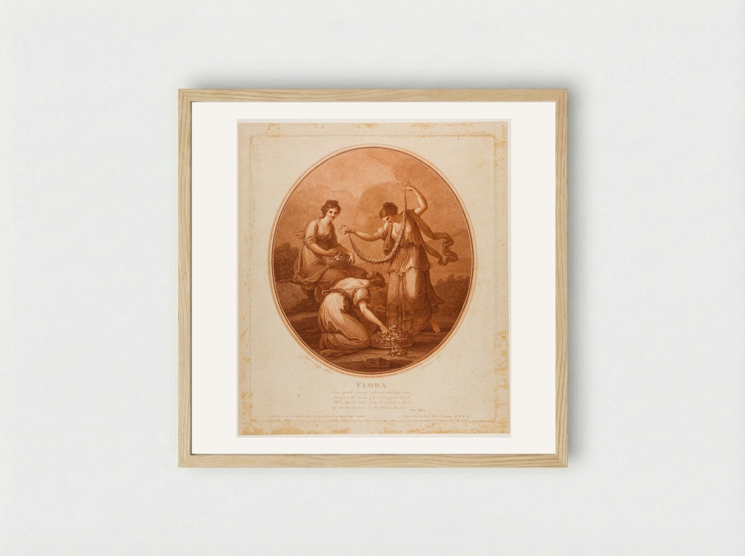 Flora - Francesco Bartolozzi - Framed Print Wood