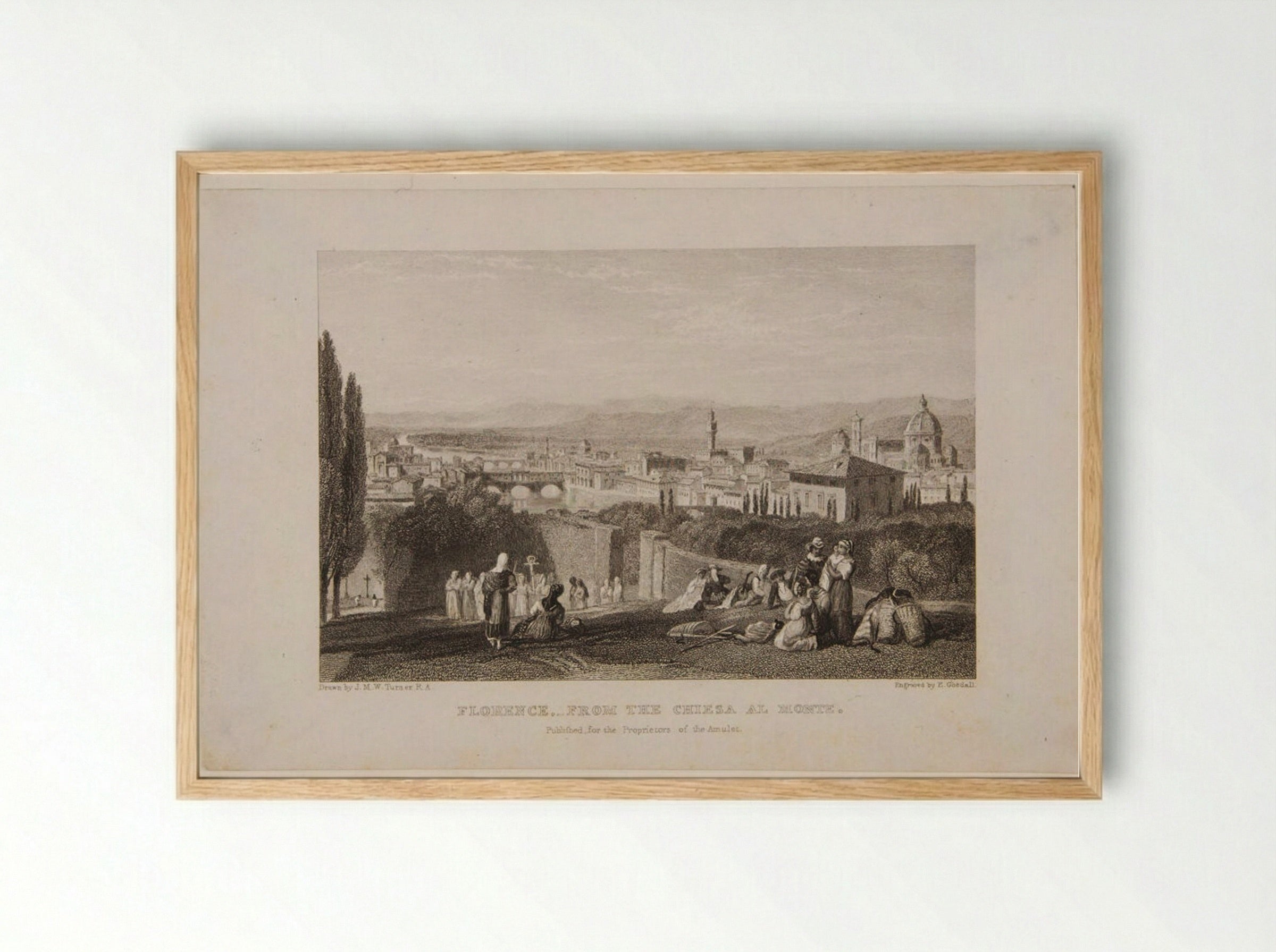 Florence from the Chiesa al Monte - Edward Goodall - Framed Print Wood