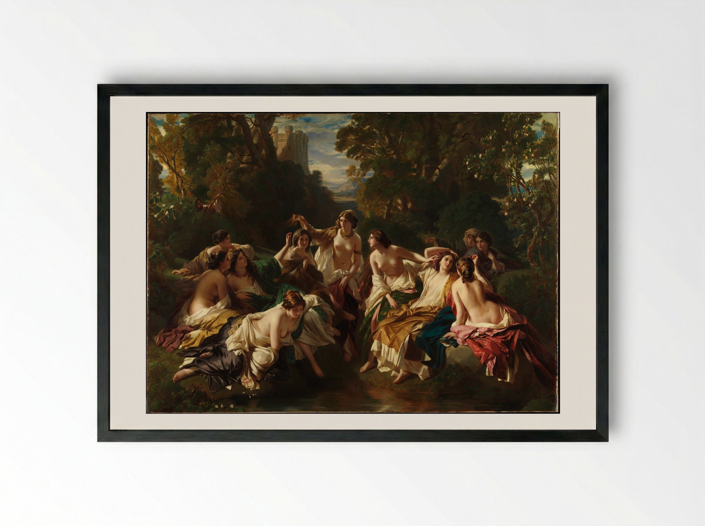 Florinda - Franz Xaver Winterhalter - Framed Print Black