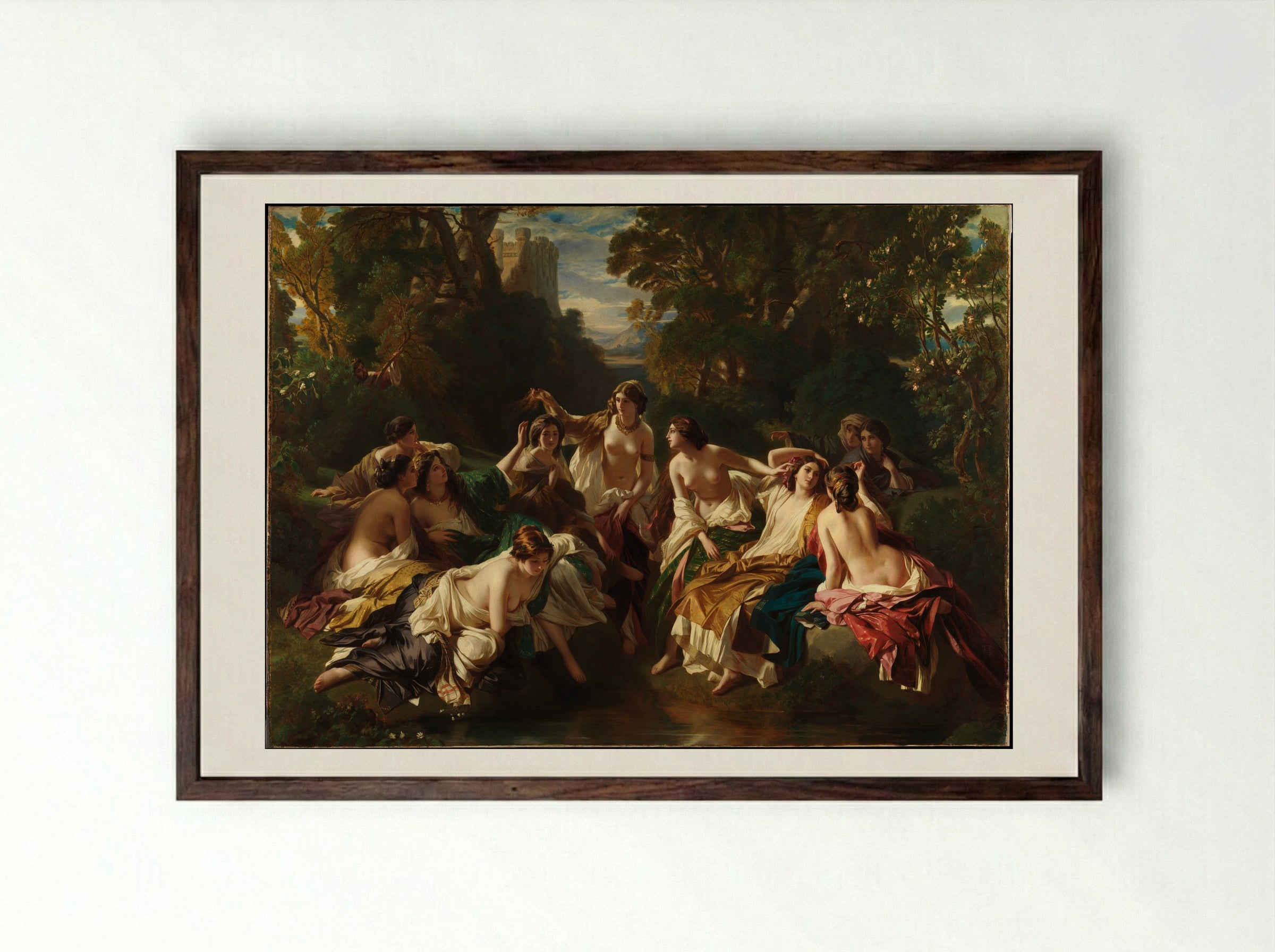 Florinda - Franz Xaver Winterhalter - Framed Print Dark Wood