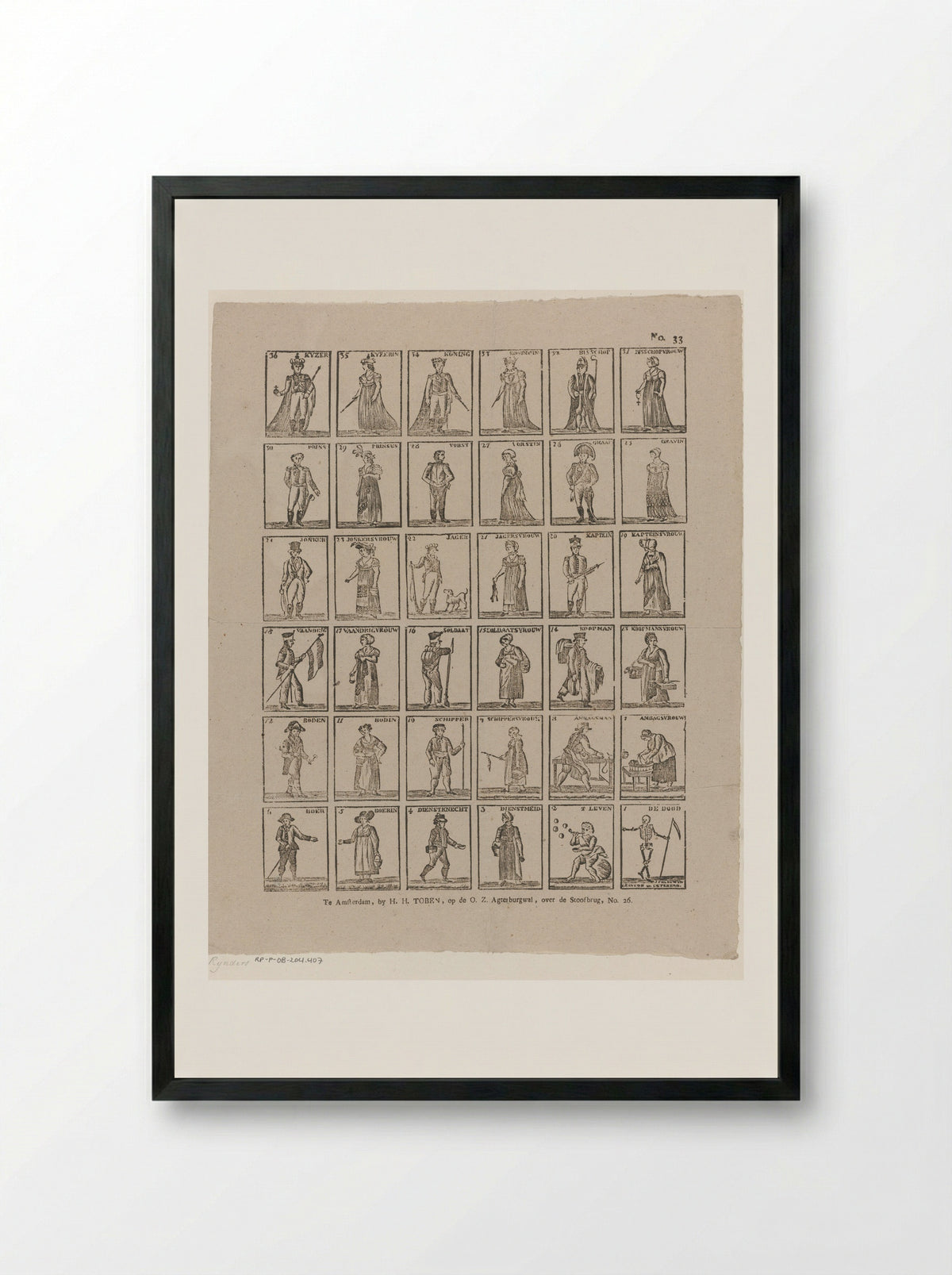 Floskaartjes - Jacobus Wendel - Framed Print Black