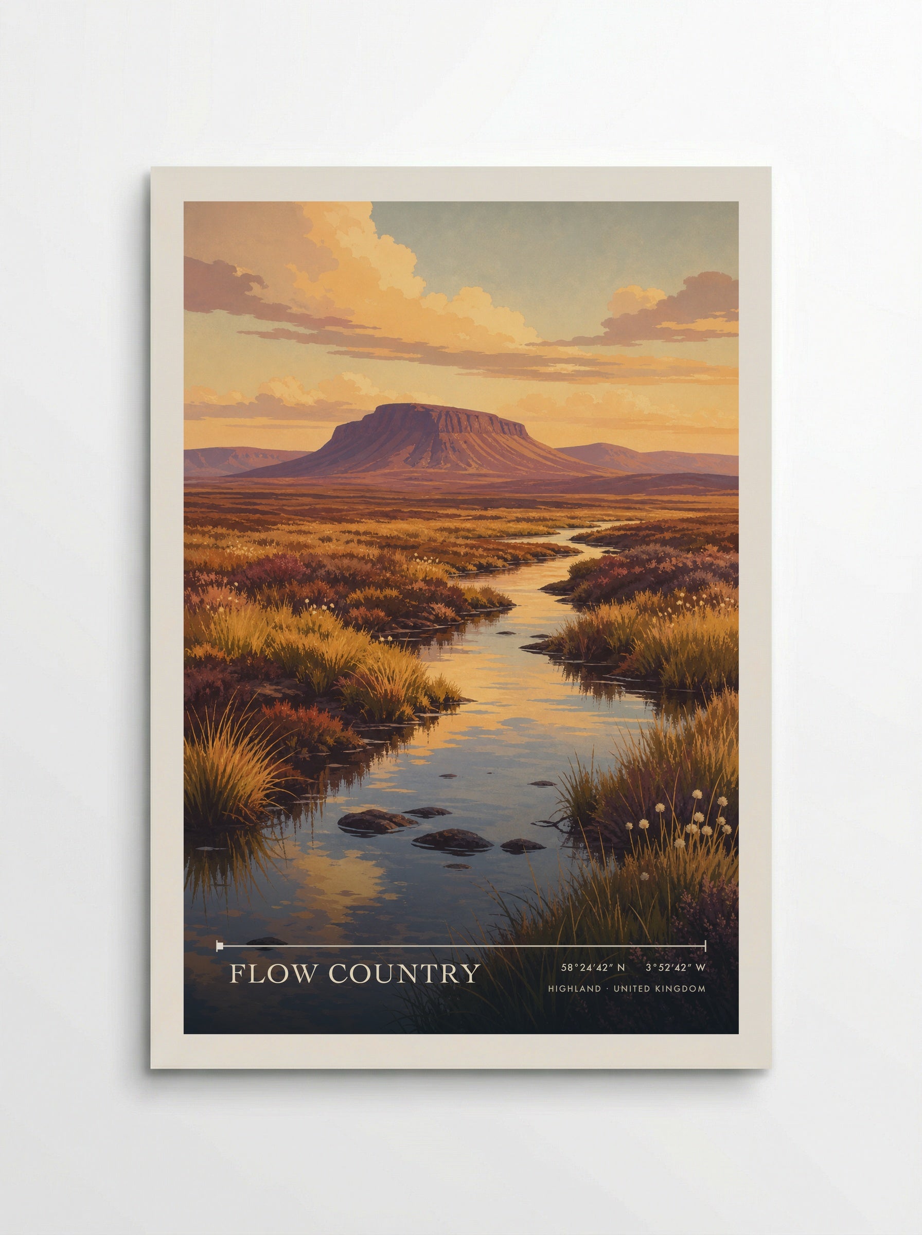 Flow Country Highland United Kingdom Travel Poster - Poster