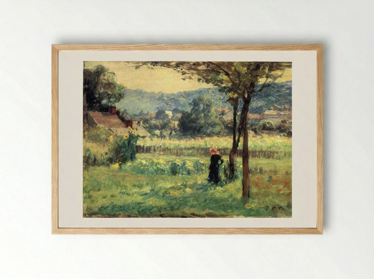 Flower Garden at Brookville - T. C. Steele - Framed Print Wood