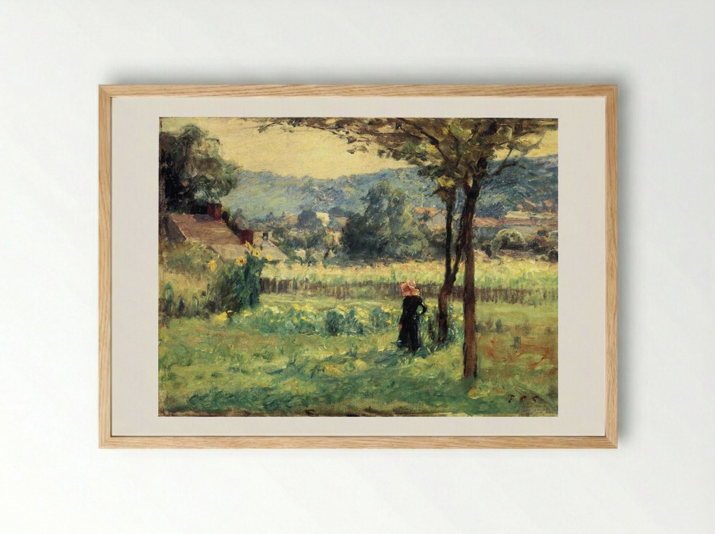 Flower Garden at Brookville - T. C. Steele - Framed Print Wood