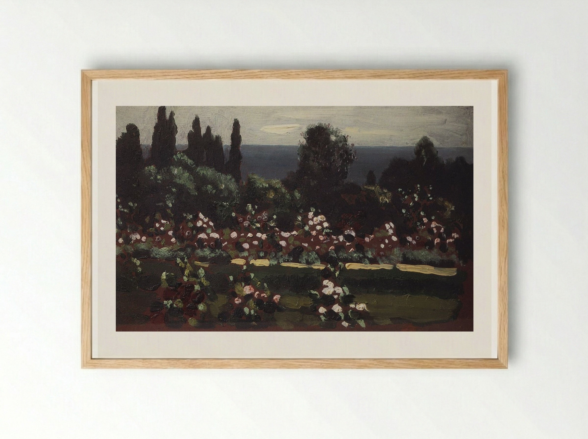 Flower Garden. Caucasus - Arkhip Kuindzhi - Framed Print Wood