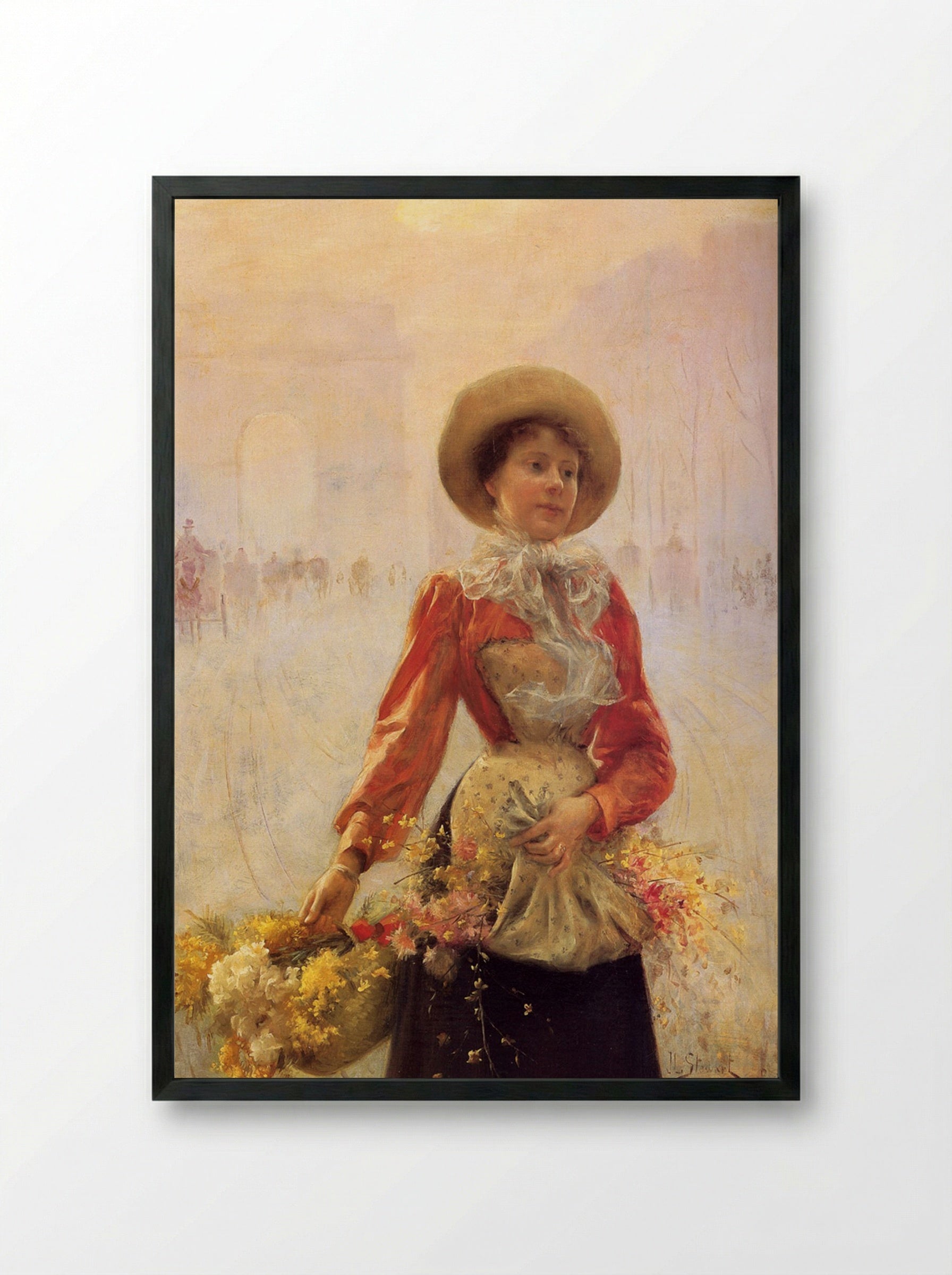 Flower Girl - Julius LeBlanc Stewart - Framed Print Black