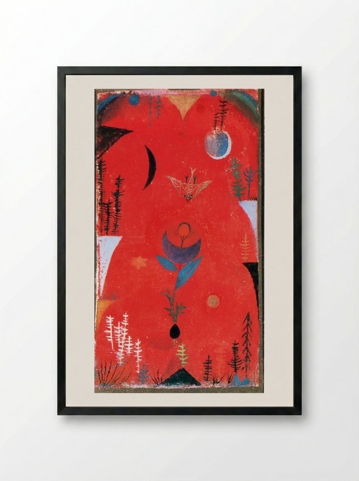 Flower Myth - Paul Klee - Framed Print Black