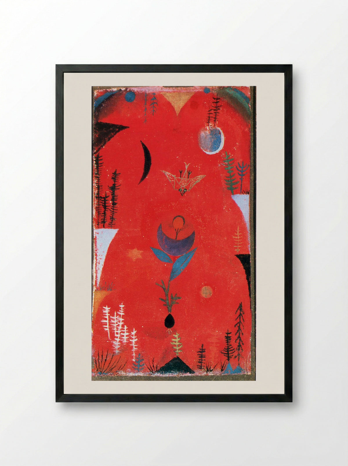 Flower Myth - Paul Klee - Framed Print Black