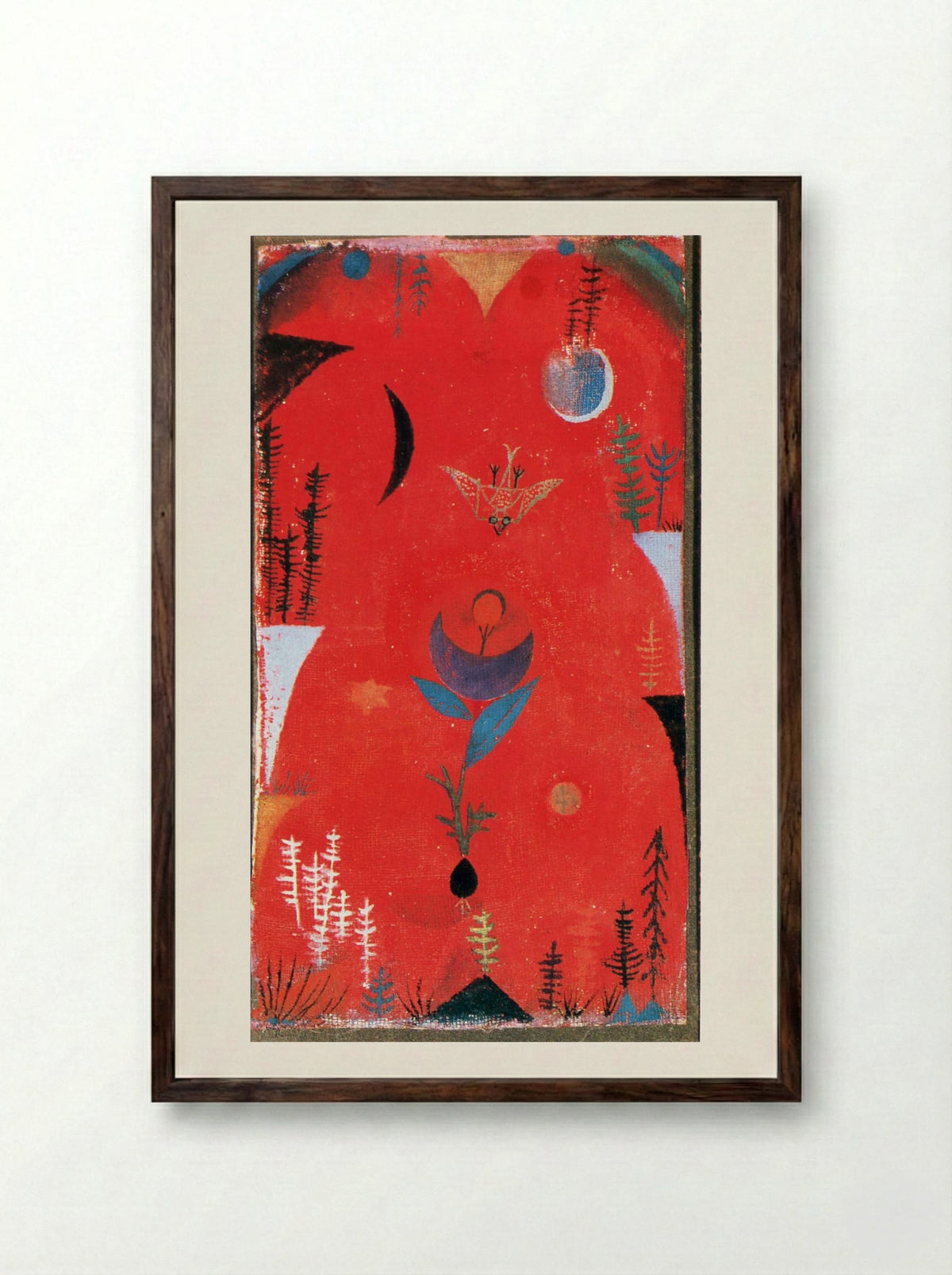 Flower Myth - Paul Klee - Framed Print Dark Wood
