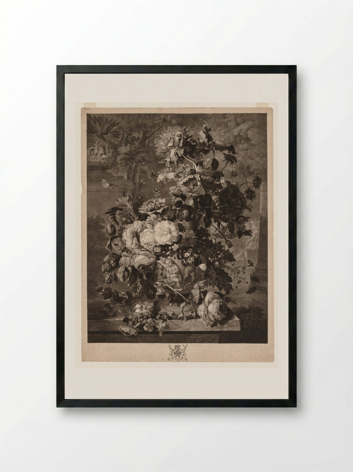 Flower Piece - Richard Earlom - Framed Print Black