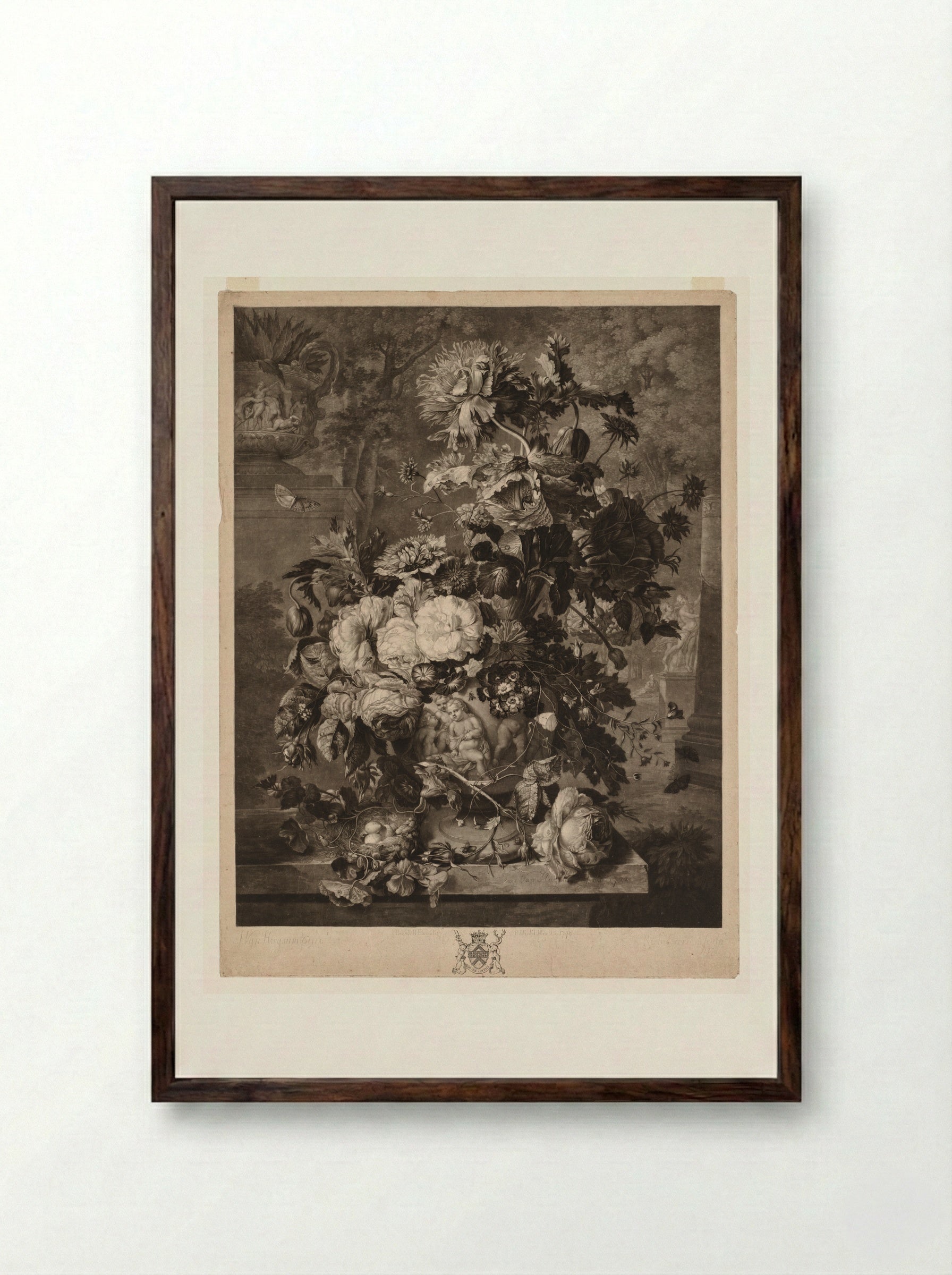 Flower Piece - Richard Earlom - Framed Print Dark Wood