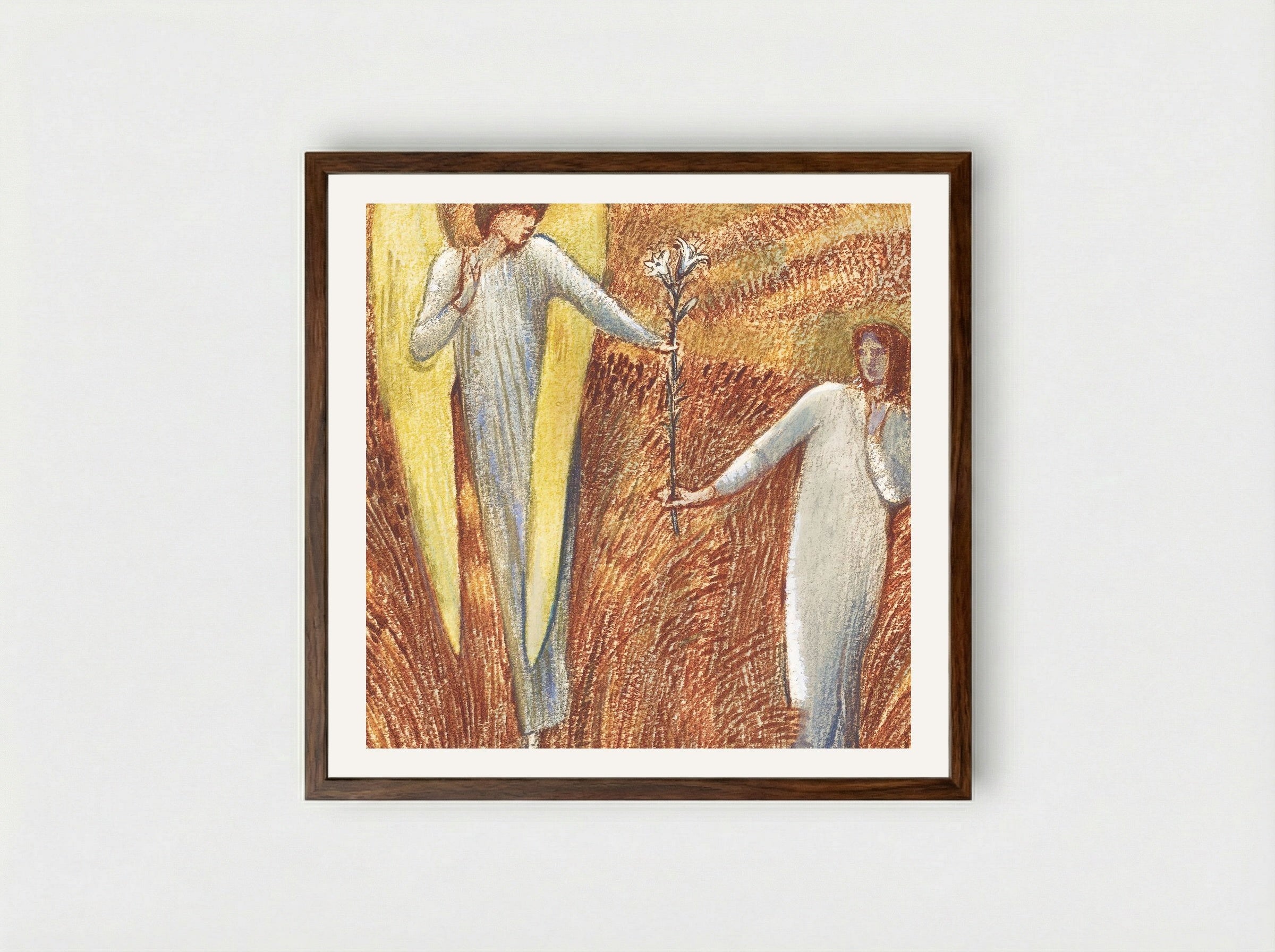 Flower of God - Edward Burne-Jones - Framed Print Dark Wood