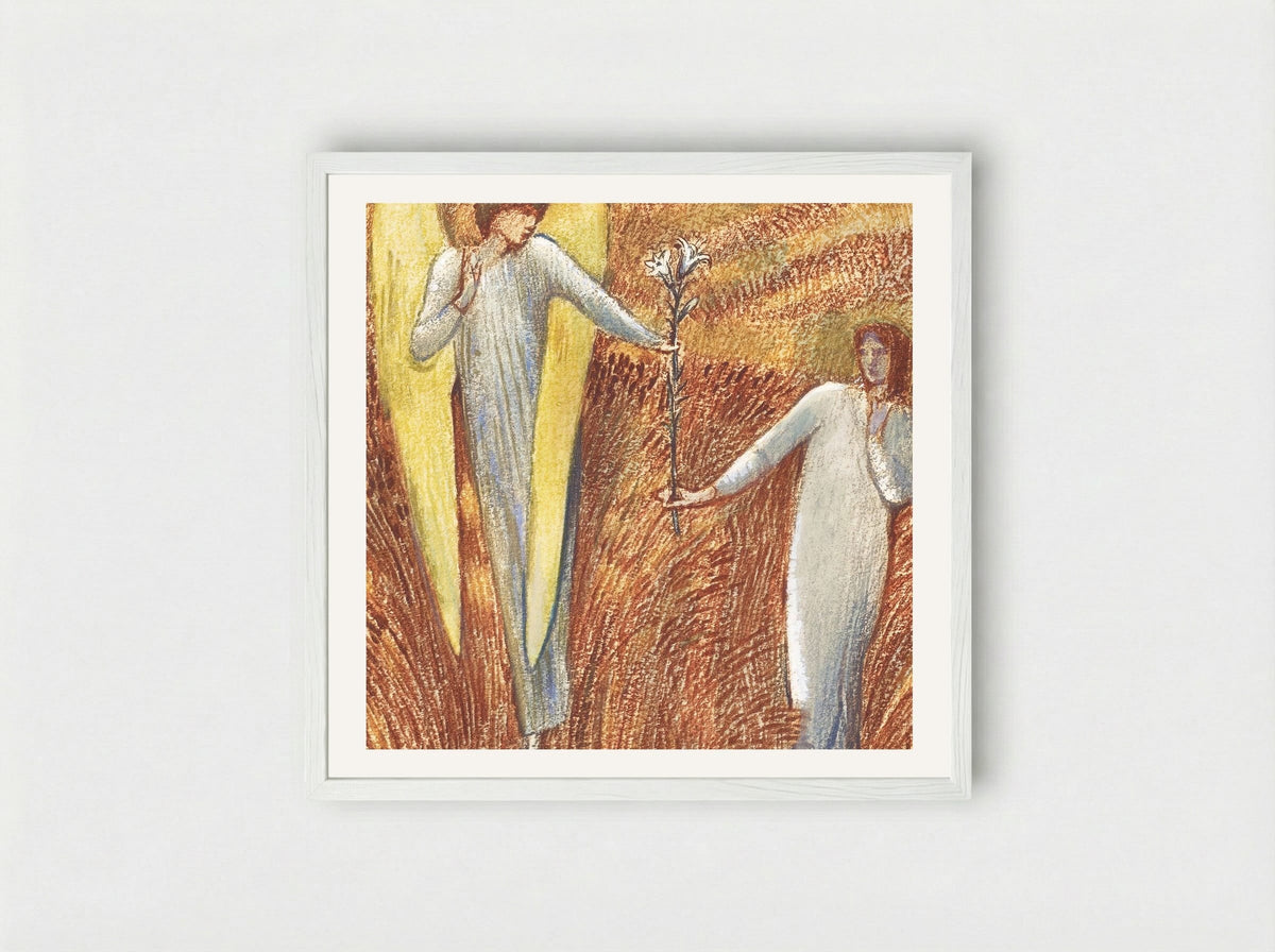 Flower of God - Edward Burne-Jones - Framed Print White