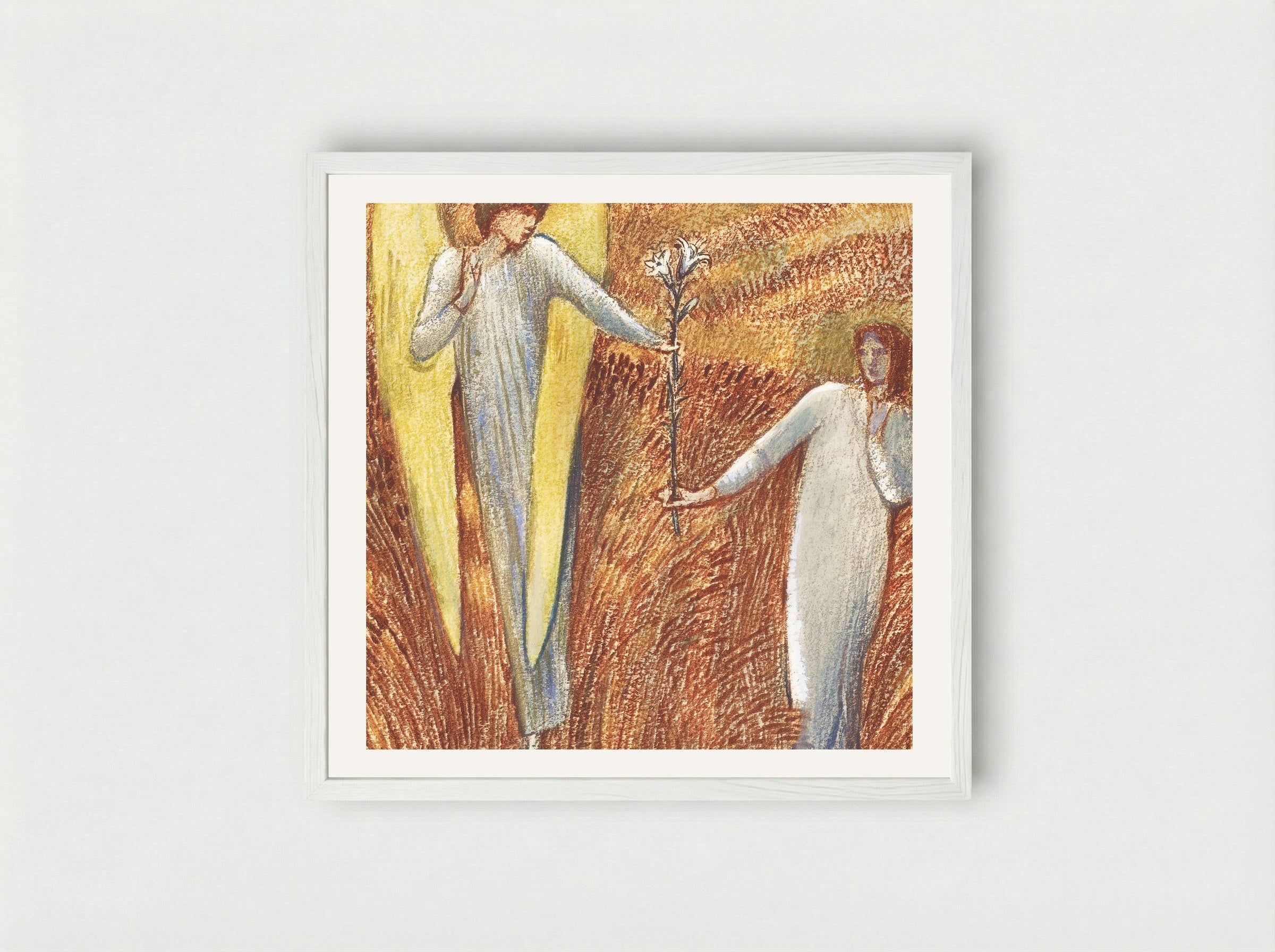 Flower of God - Edward Burne-Jones - Framed Print White