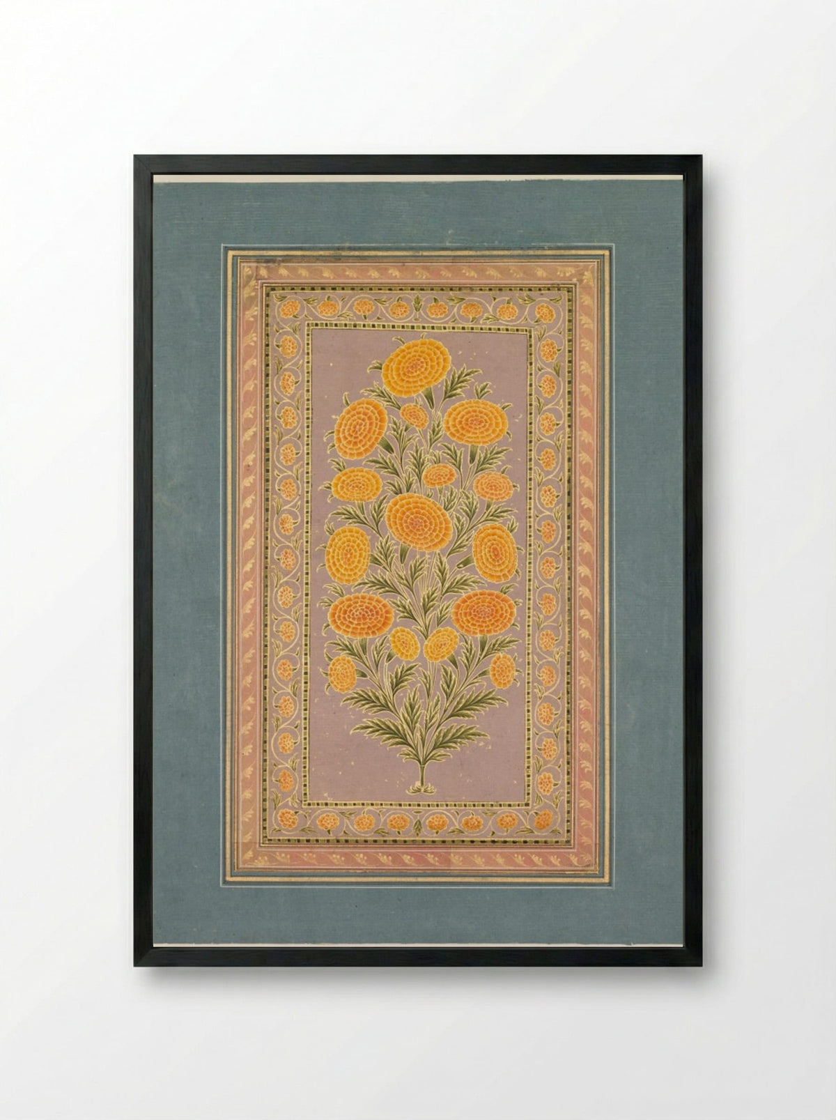Flowering Marigold - Hunhar II - Framed Print Black