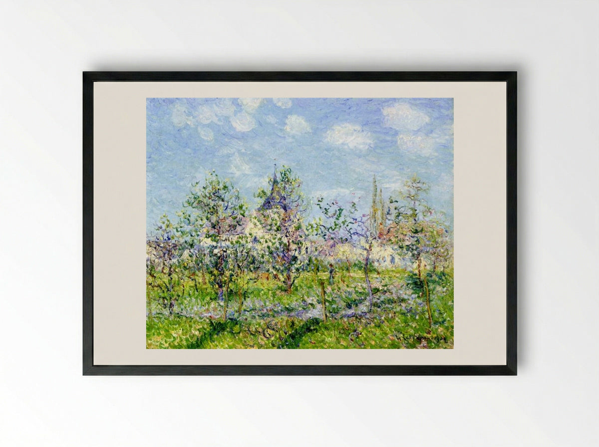Flowering Orchard, Spring - Gustave Loiseau - Framed Print Black