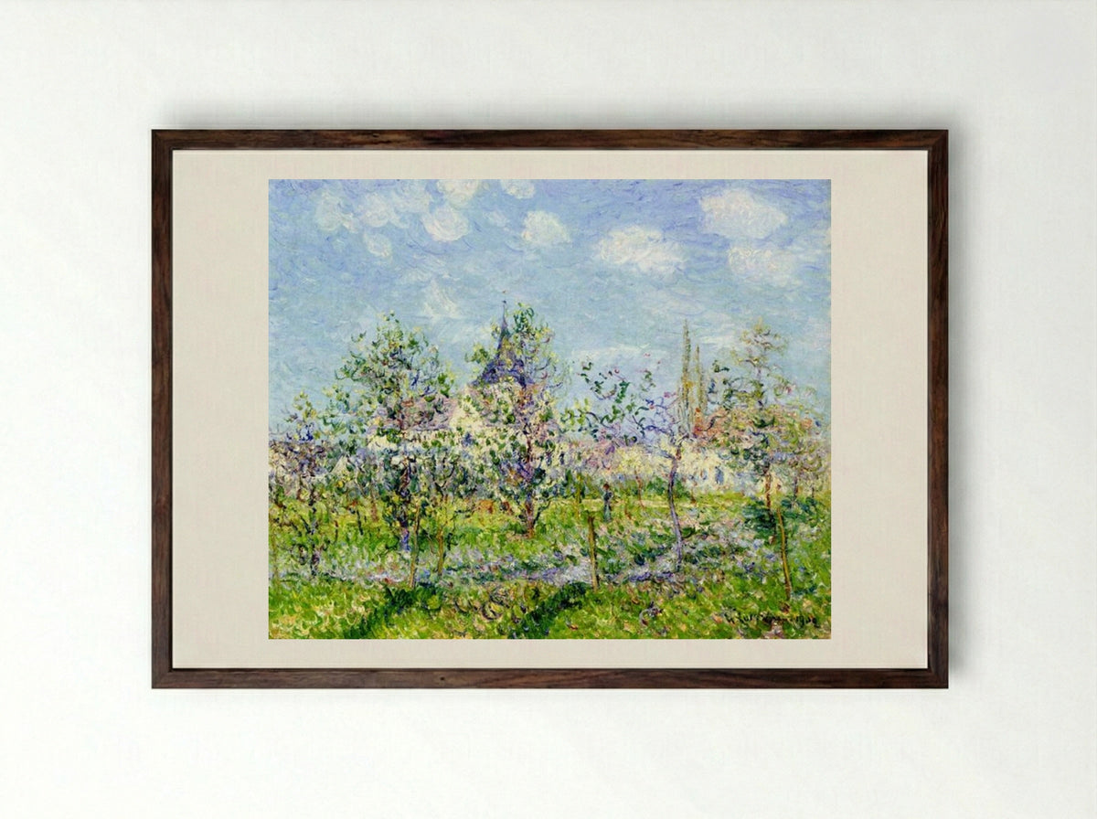 Flowering Orchard, Spring - Gustave Loiseau - Framed Print Dark Wood