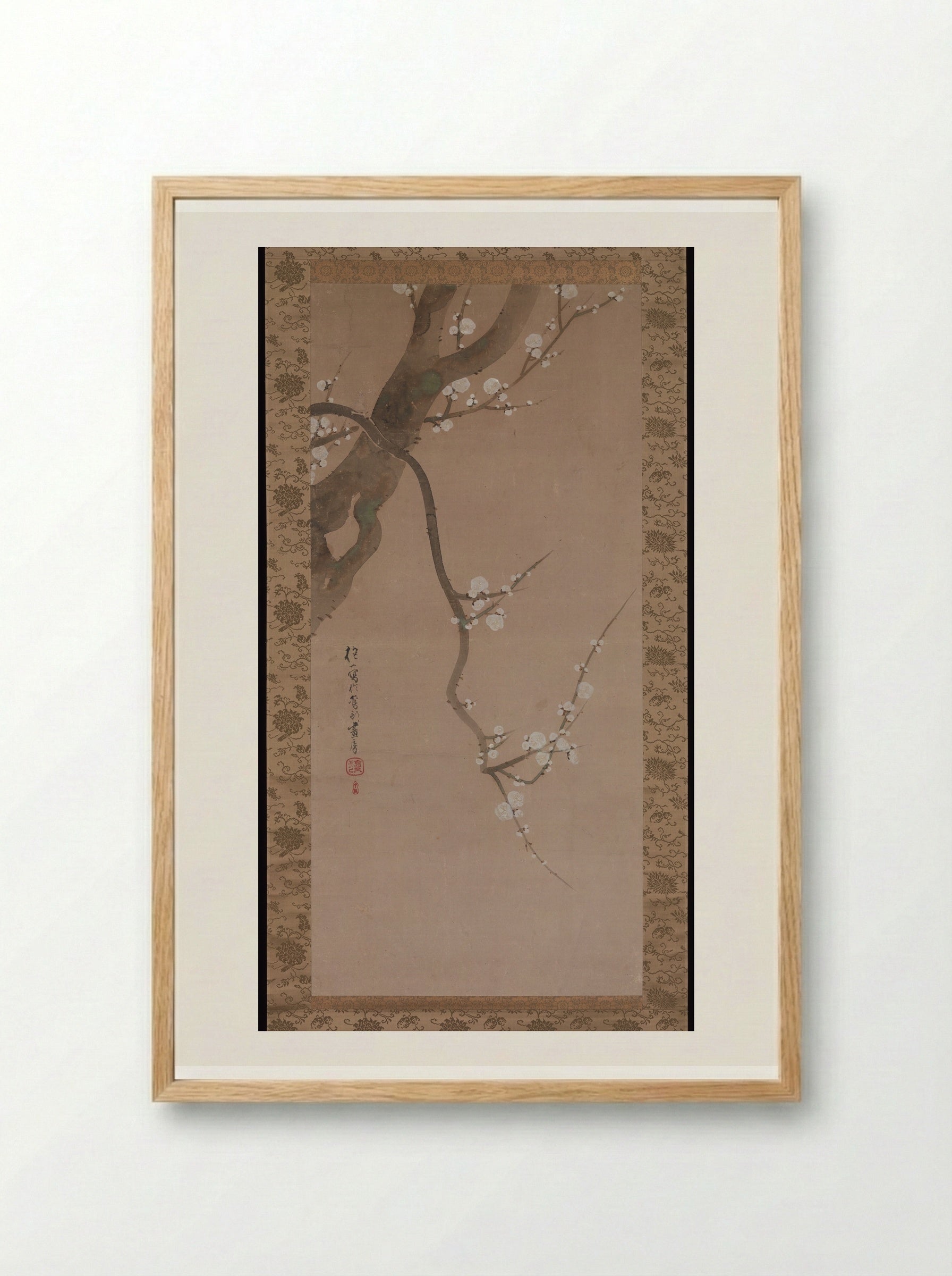 Flowering Plum - Sakai Hōitsu - Framed Print Wood