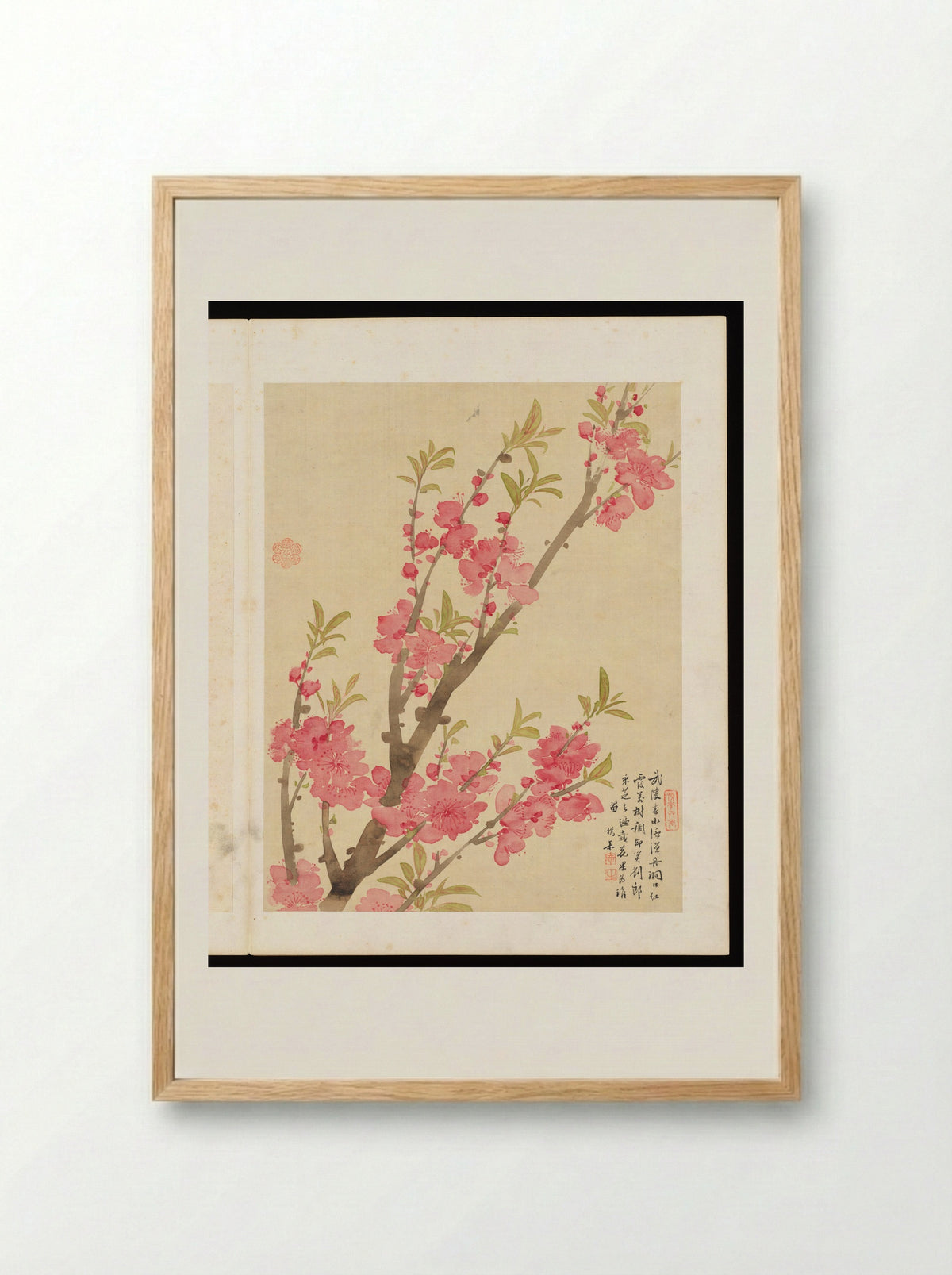Flowers (Peach Blossoms) - Liang Yuwei - Framed Print Wood