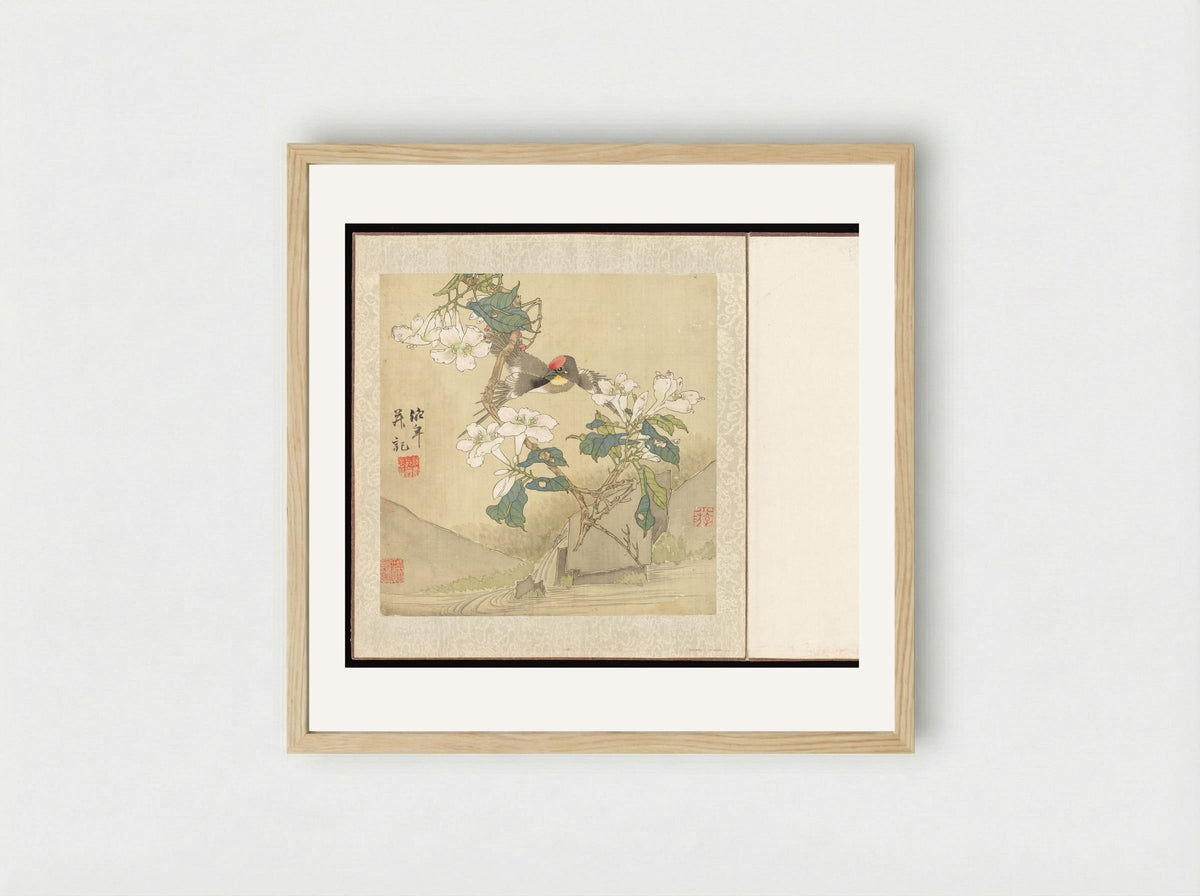 Flowers and Birds - Ren Yi - Framed Print Wood