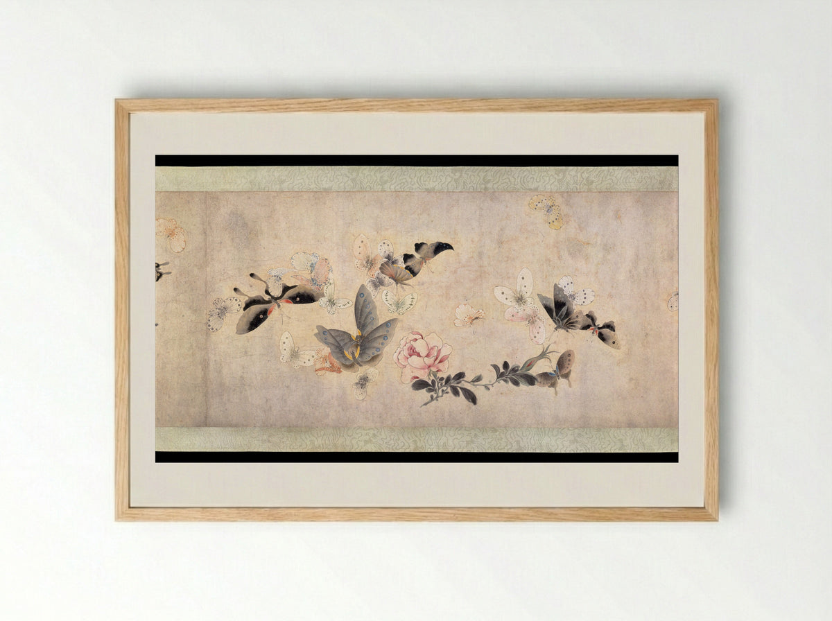 Flowers and Butterflies - Ma Quan - Framed Print Wood