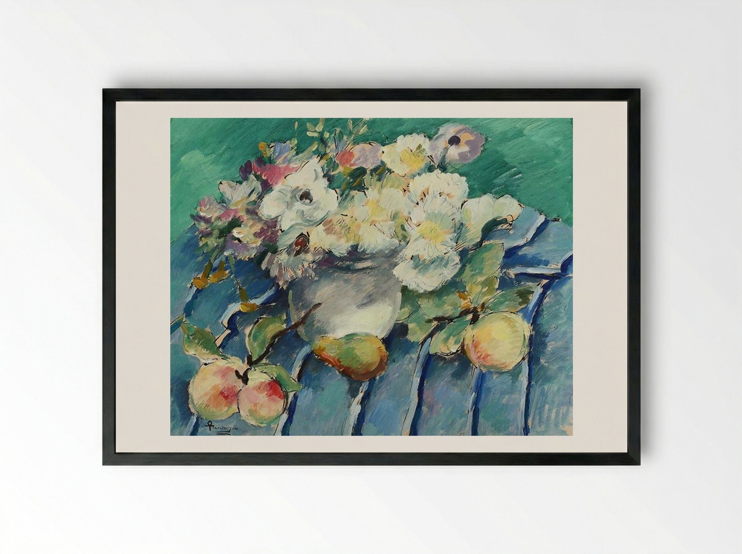Flowers and Fruits - Ion Theodorescu-Sion - Framed Print Black