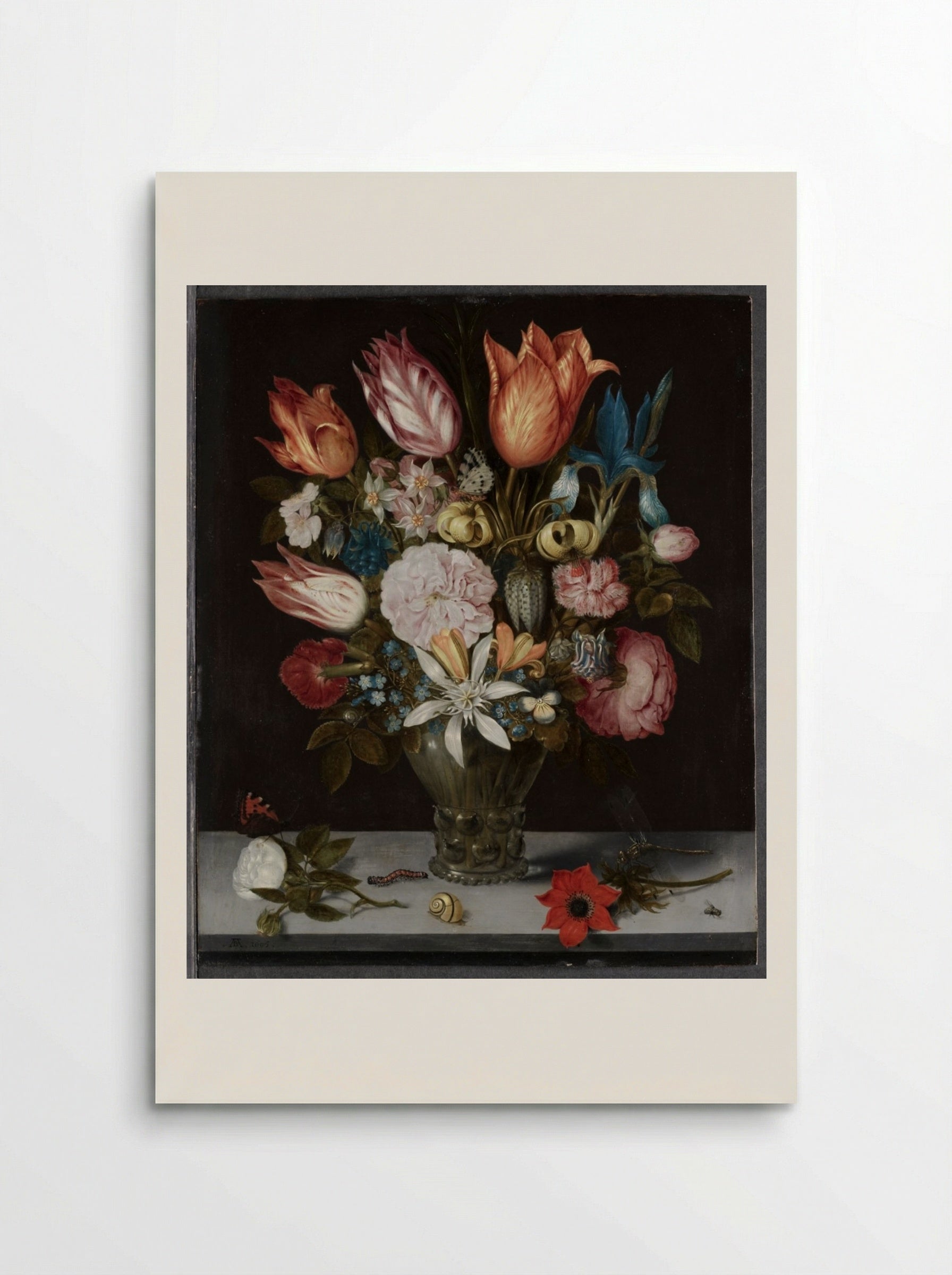 Flowers in a Glass - Ambrosius Bosschaert - Poster