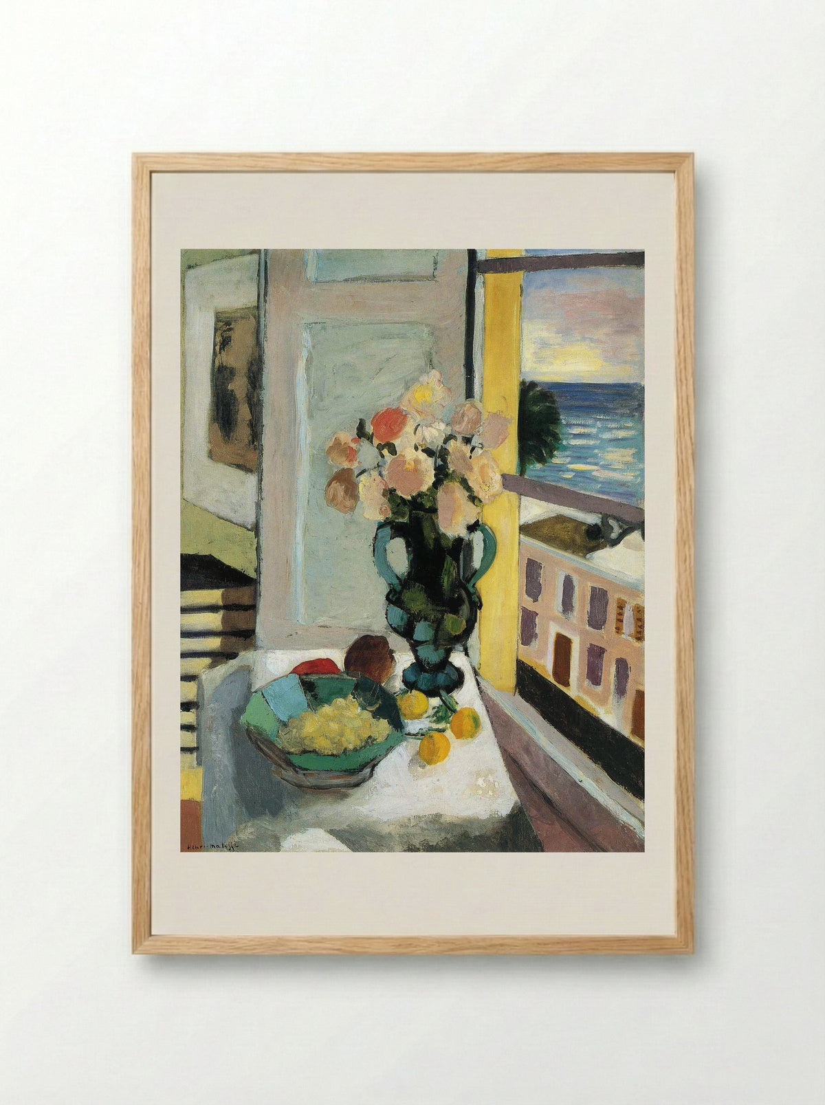 Flowers in front of a Window - Henri Matisse - Framed Print Wood