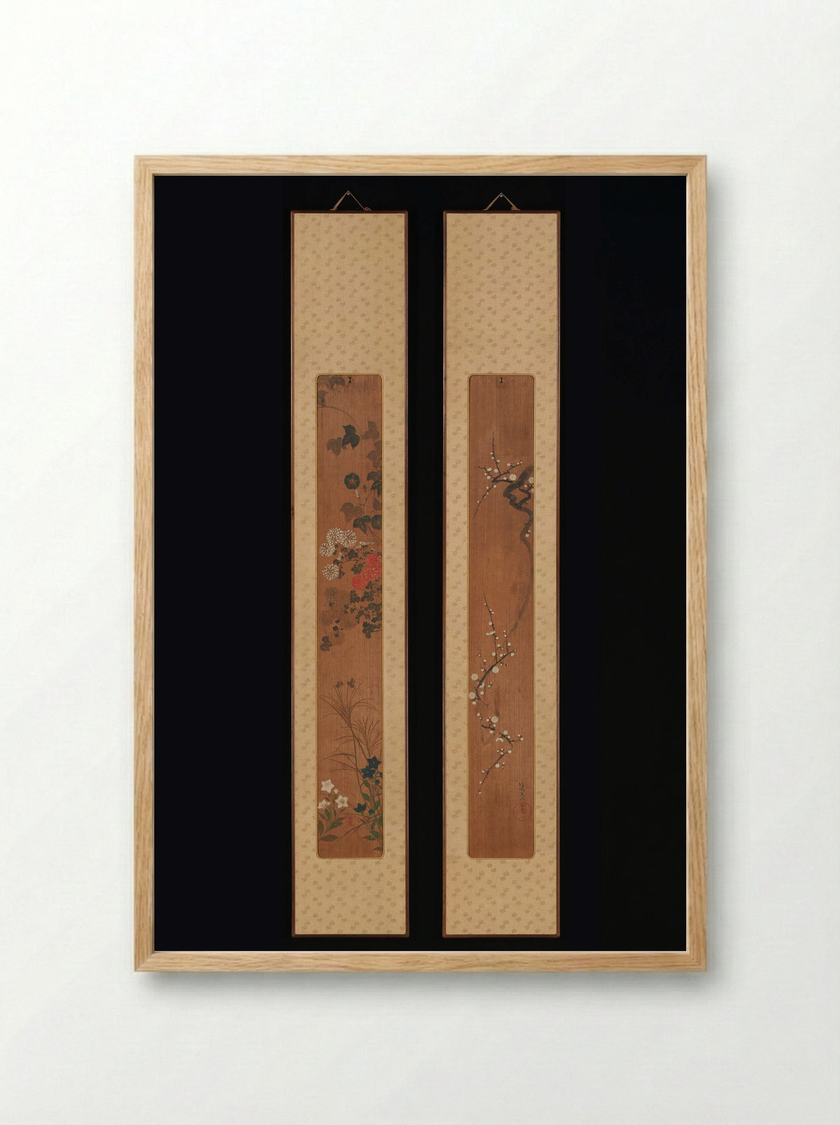 Flowers of Spring and Autumn - Ogata Kōrin - Framed Print Wood