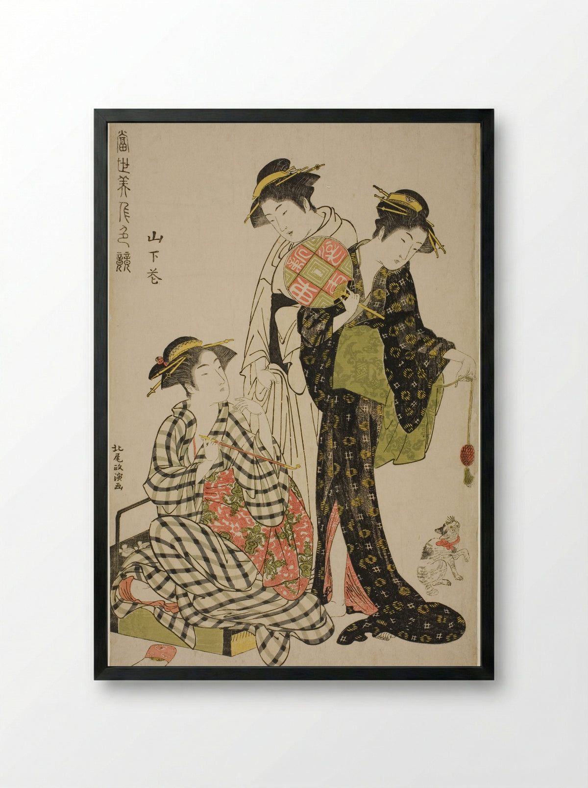 Flowers of Yamashita - Kitao Masanobu - Framed Print Black