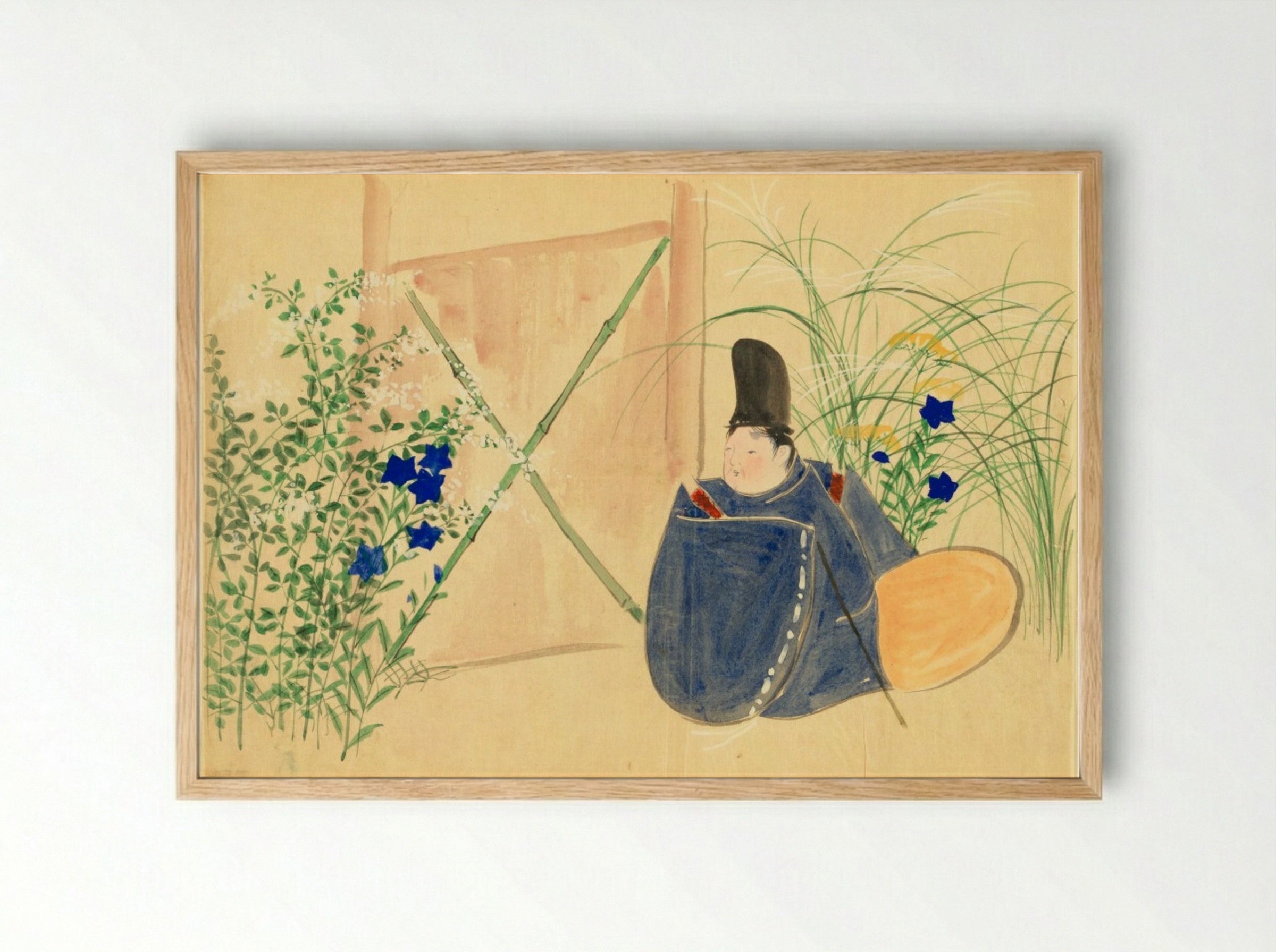 Flowers of a Hundred Worlds (Momoyogusa): Nakaguni - Kamisaka Sekka - Framed Print Wood