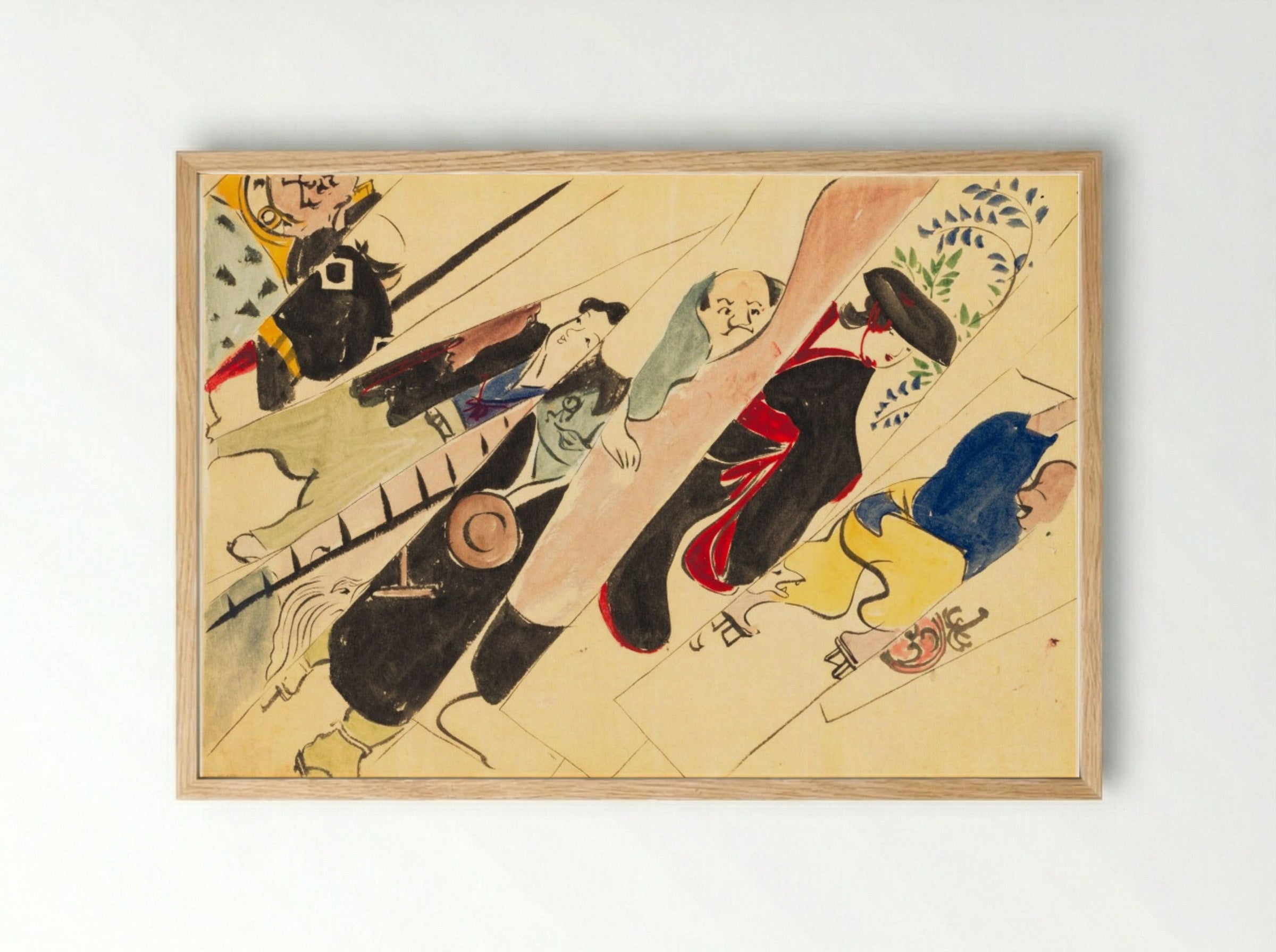 Flowers of a Hundred Worlds (Momoyogusa): Otsu-e - Kamisaka Sekka - Framed Print Wood