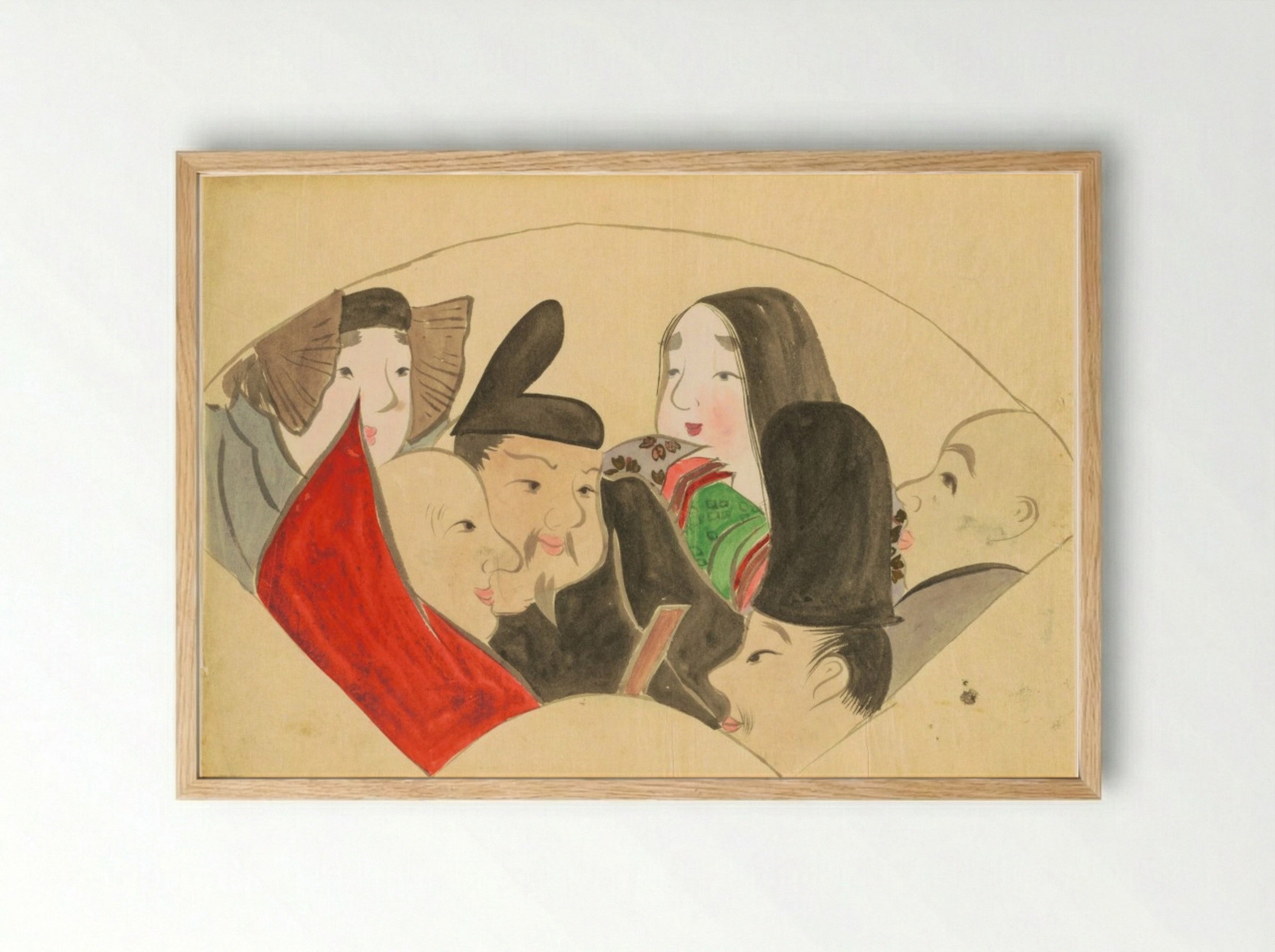 Flowers of a Hundred Worlds (Momoyogusa): Six Poetic Immortals (Rokkasen) - Kamisaka Sekka - Framed Print Wood