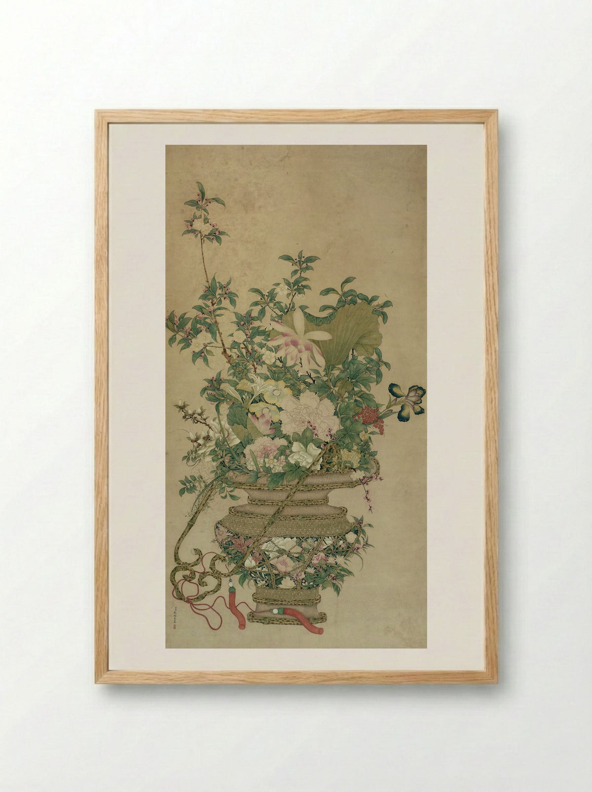 Flowers of the Four Seasons - Fine Art Print - Framed Print Wood
