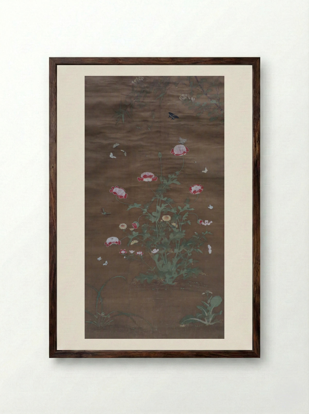 Flowers - Lü Jingfu - Framed Print Dark Wood