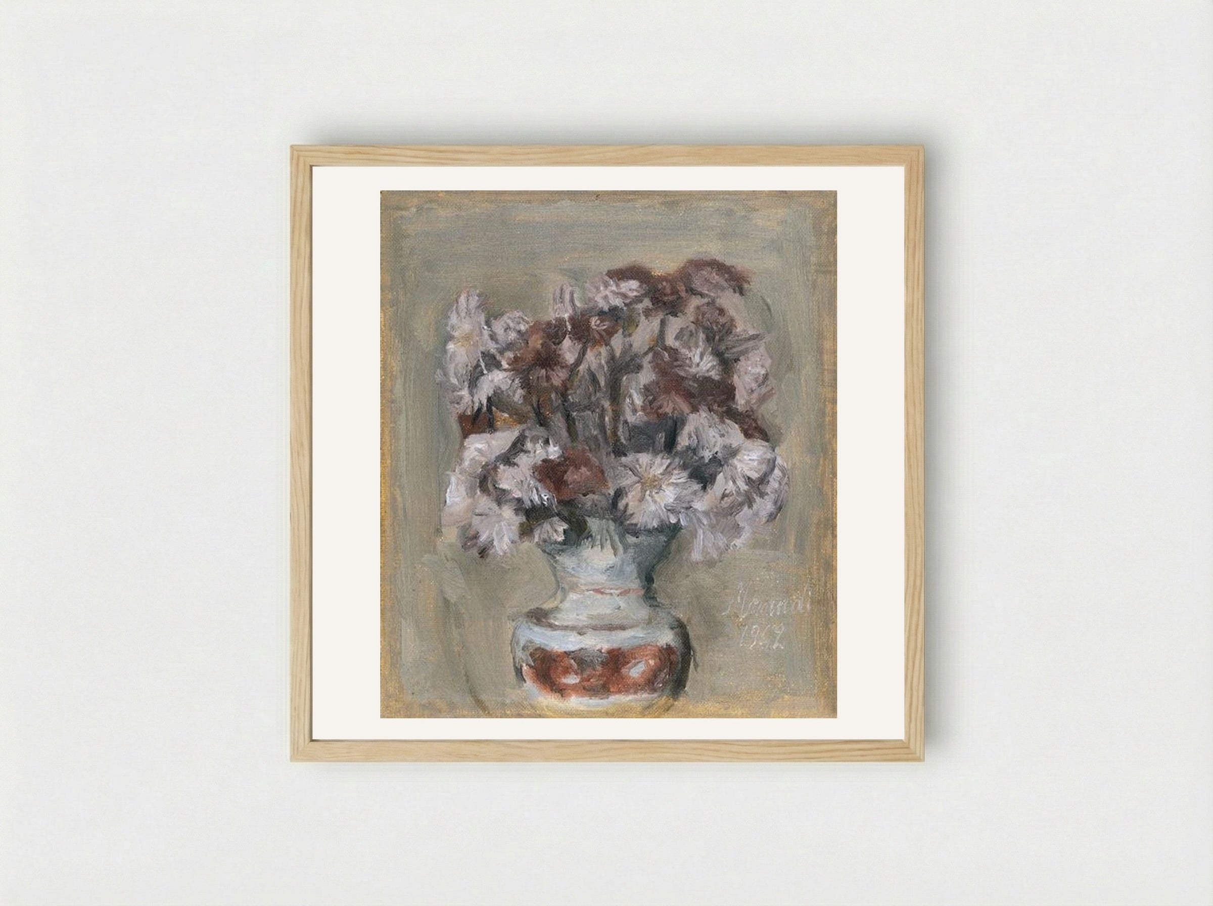 Flowers - Giorgio Morandi - Framed Print Wood