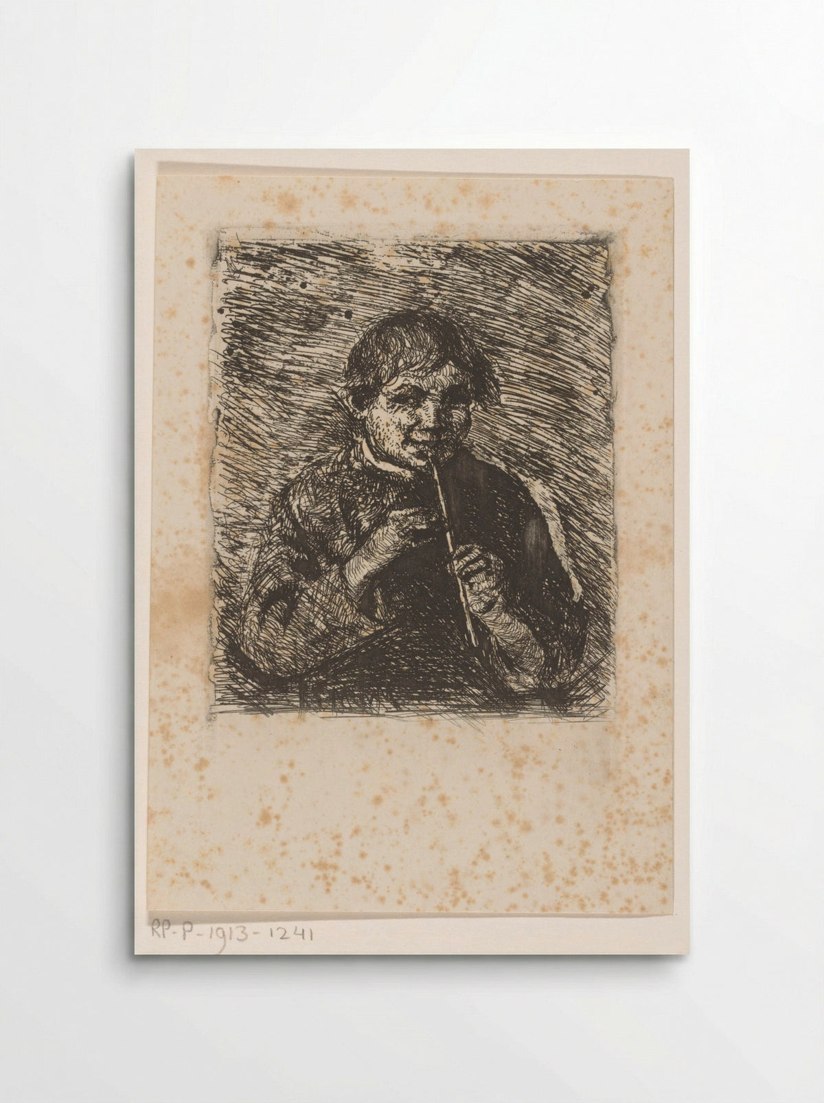 Fluitspelende jongen - Marinus van der Maarel - Poster