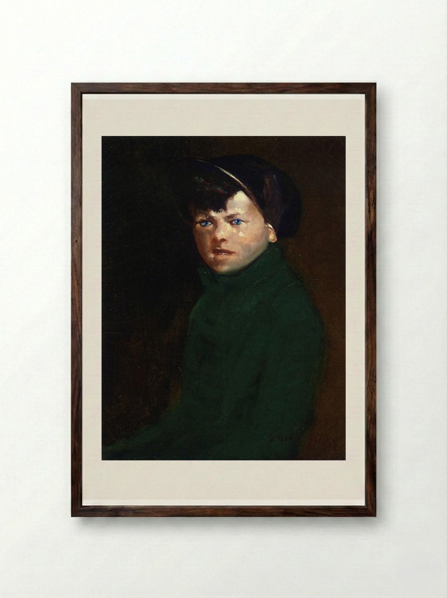 Flyweight Champion of Jumel Place - George Luks - Framed Print Dark Wood