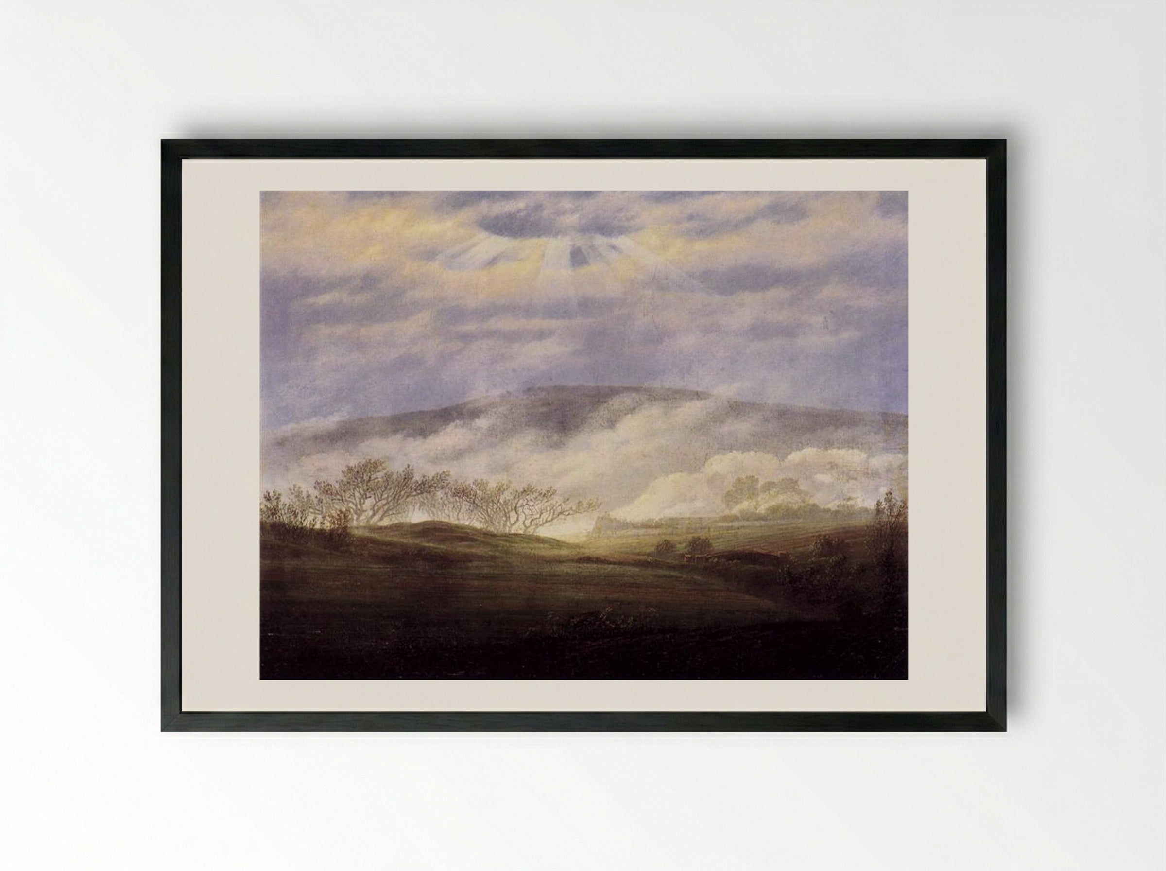 Fog in the Elbe Valley - Caspar David Friedrich - Framed Print Black