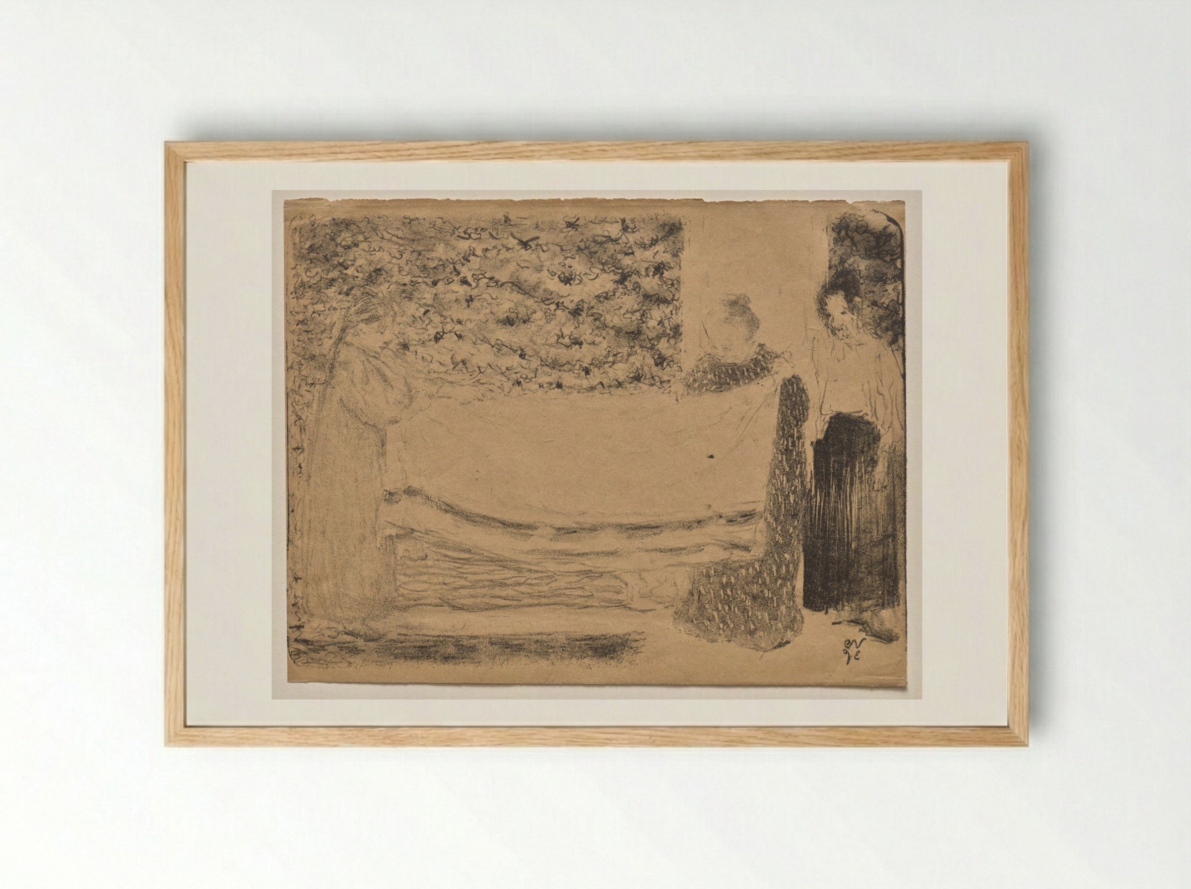 Folding the Linen - Édouard Vuillard - Framed Print Wood