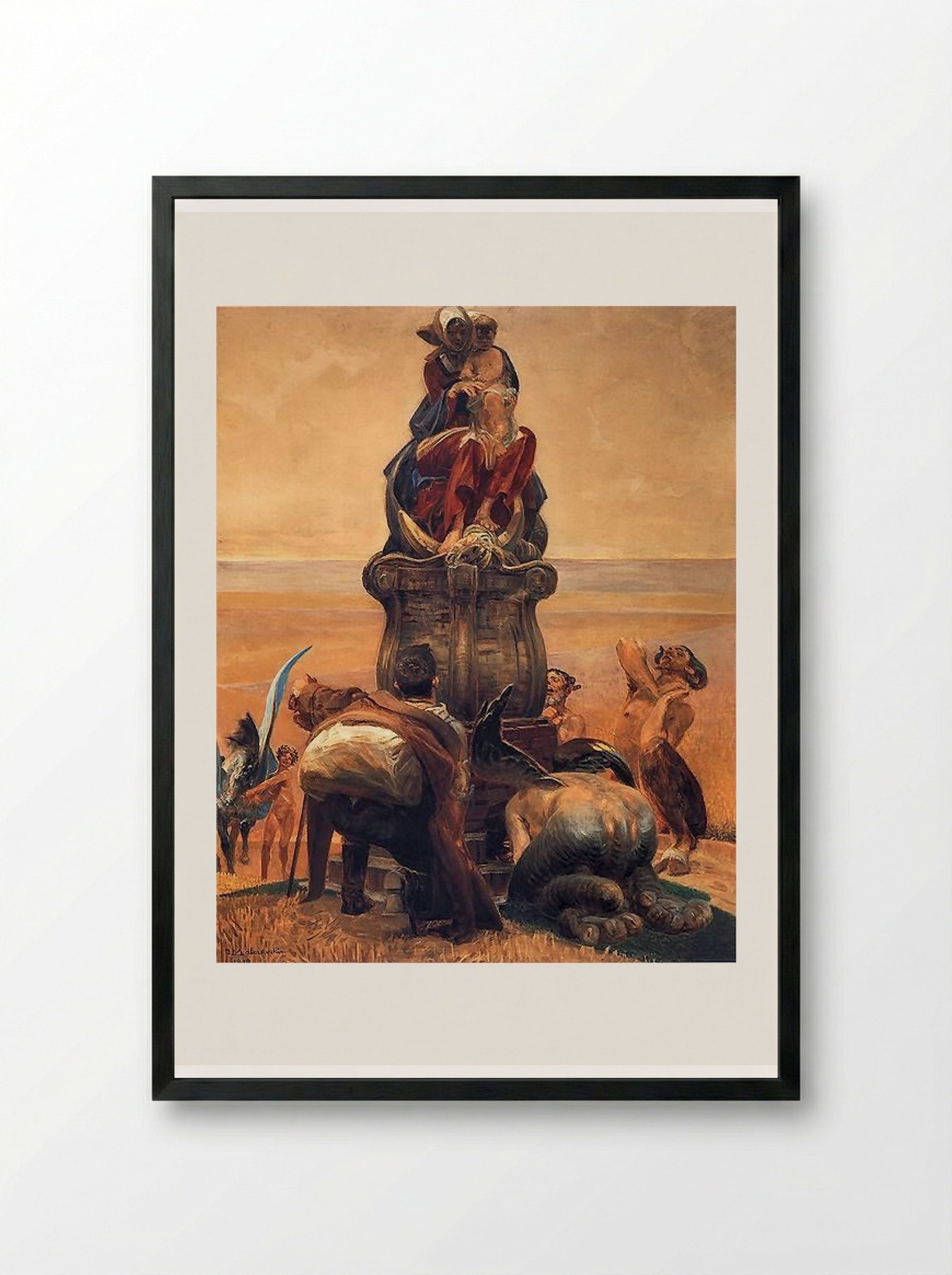 Follow the Stream (central part) - Jacek Malczewski - Framed Print Black