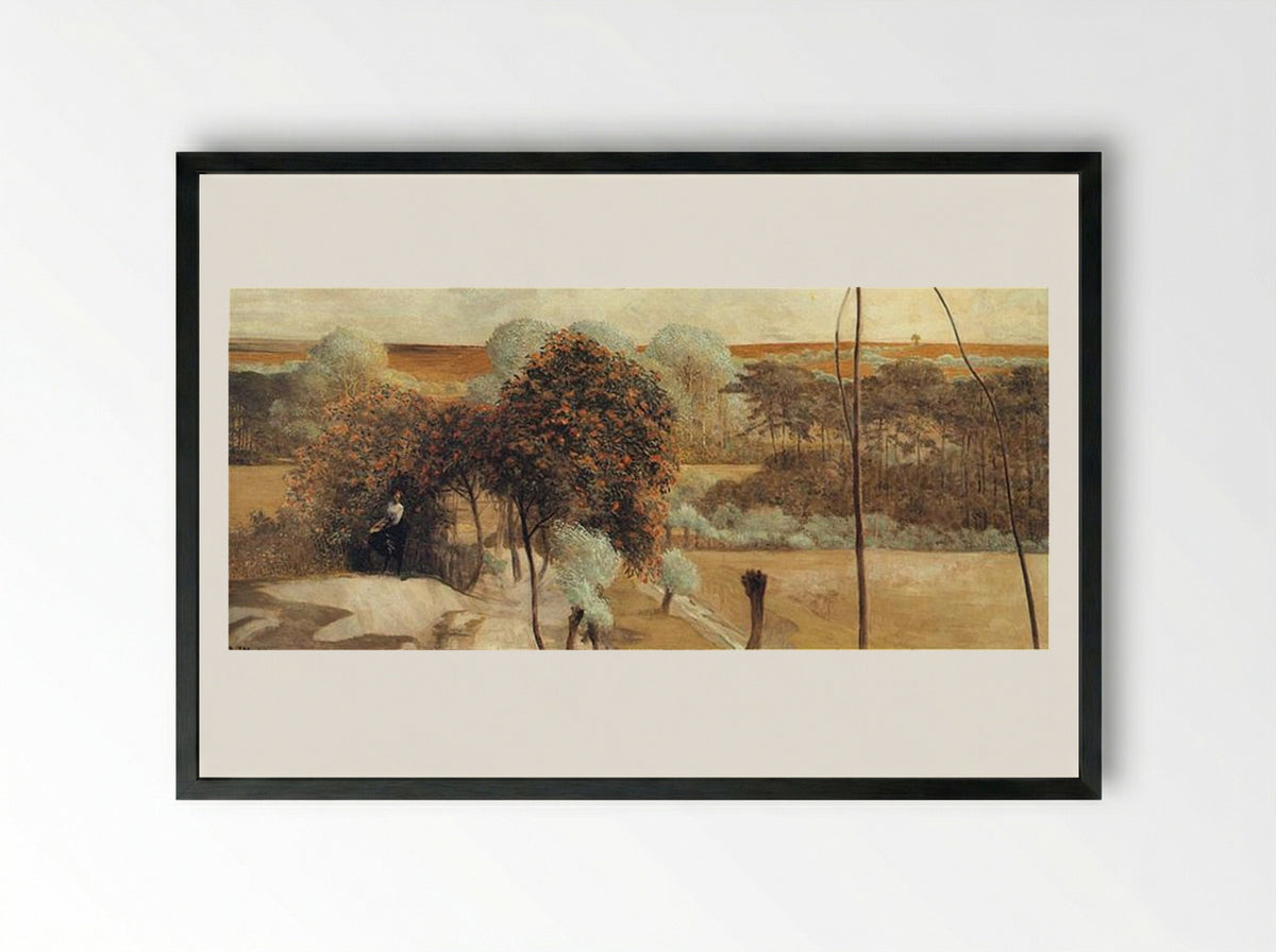 Follow the Stream (left wing) - Jacek Malczewski - Framed Print Black