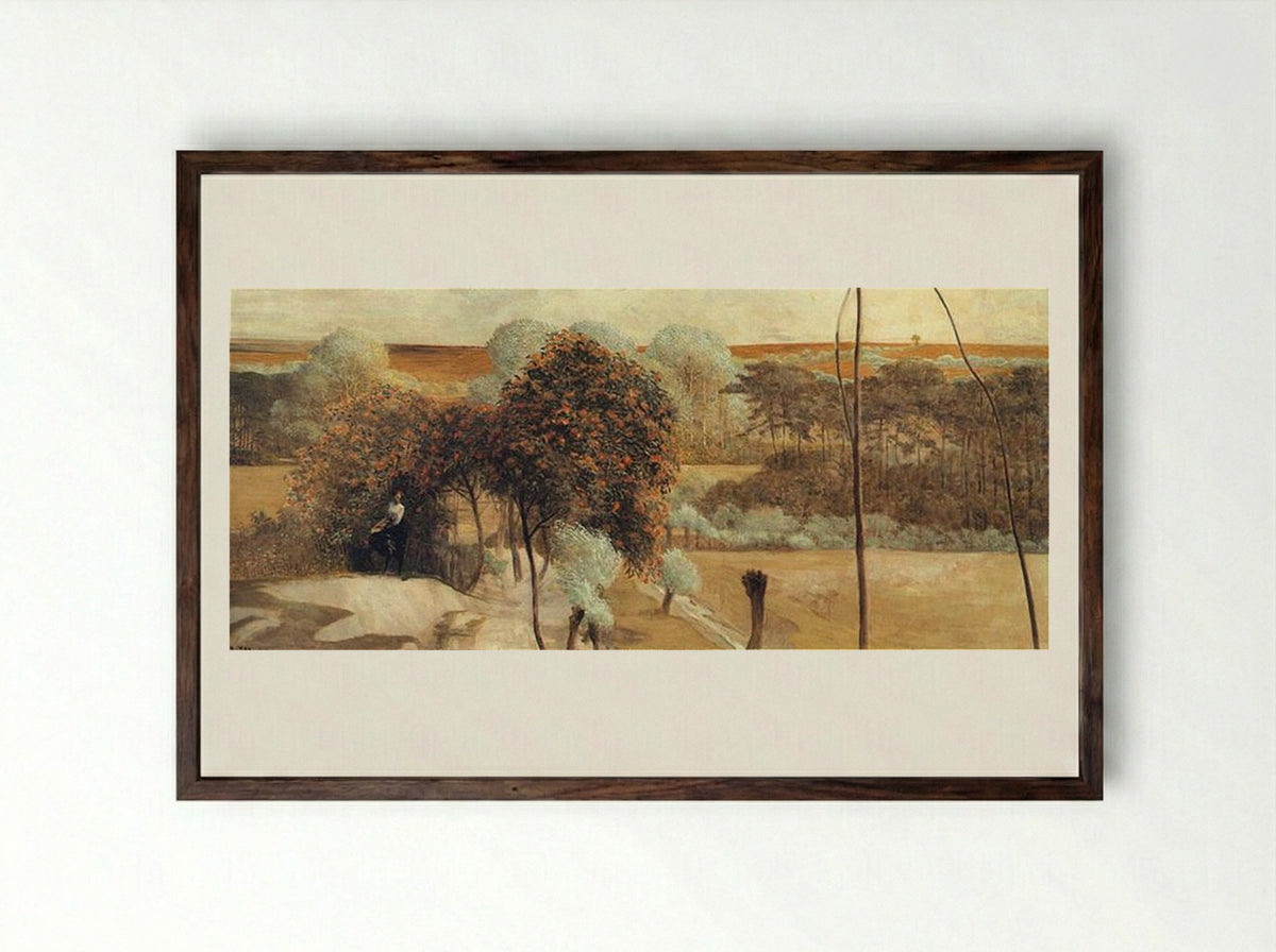 Follow the Stream (left wing) - Jacek Malczewski - Framed Print Dark Wood