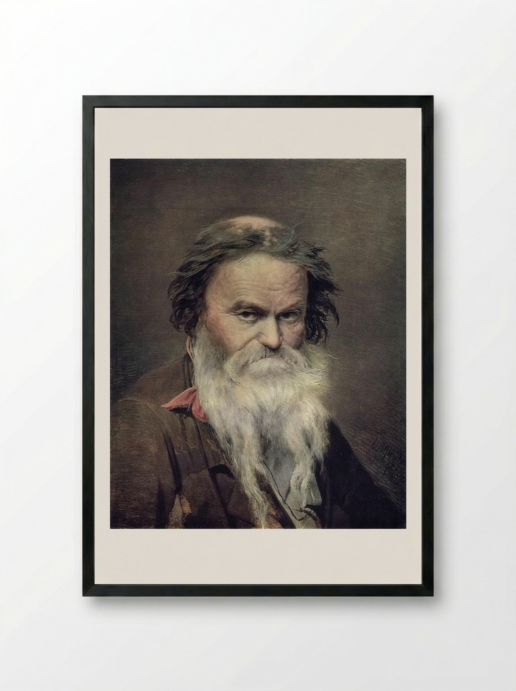 Fomushka-owl - Vasily Perov - Framed Print Black