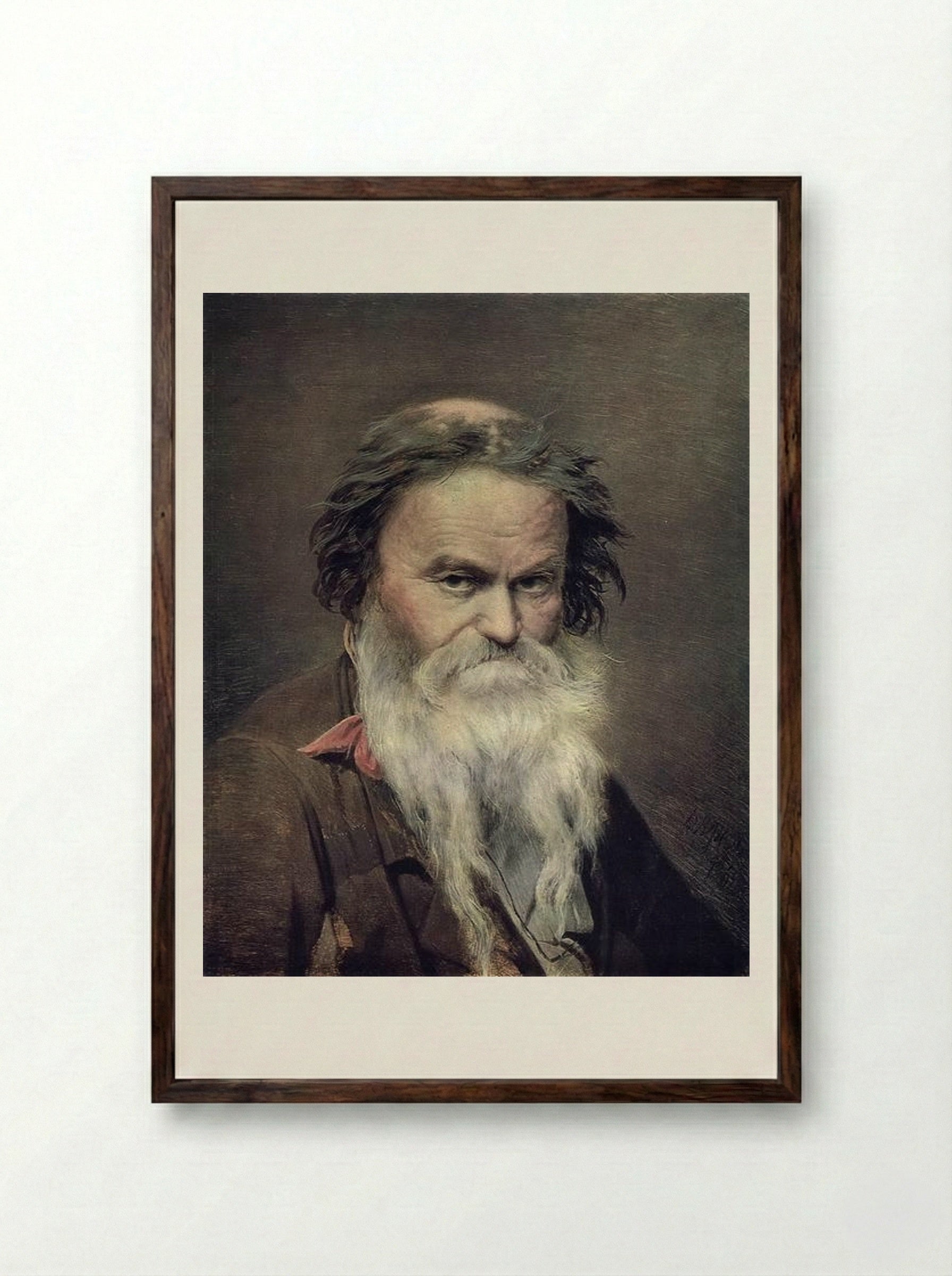 Fomushka-owl - Vasily Perov - Framed Print Dark Wood