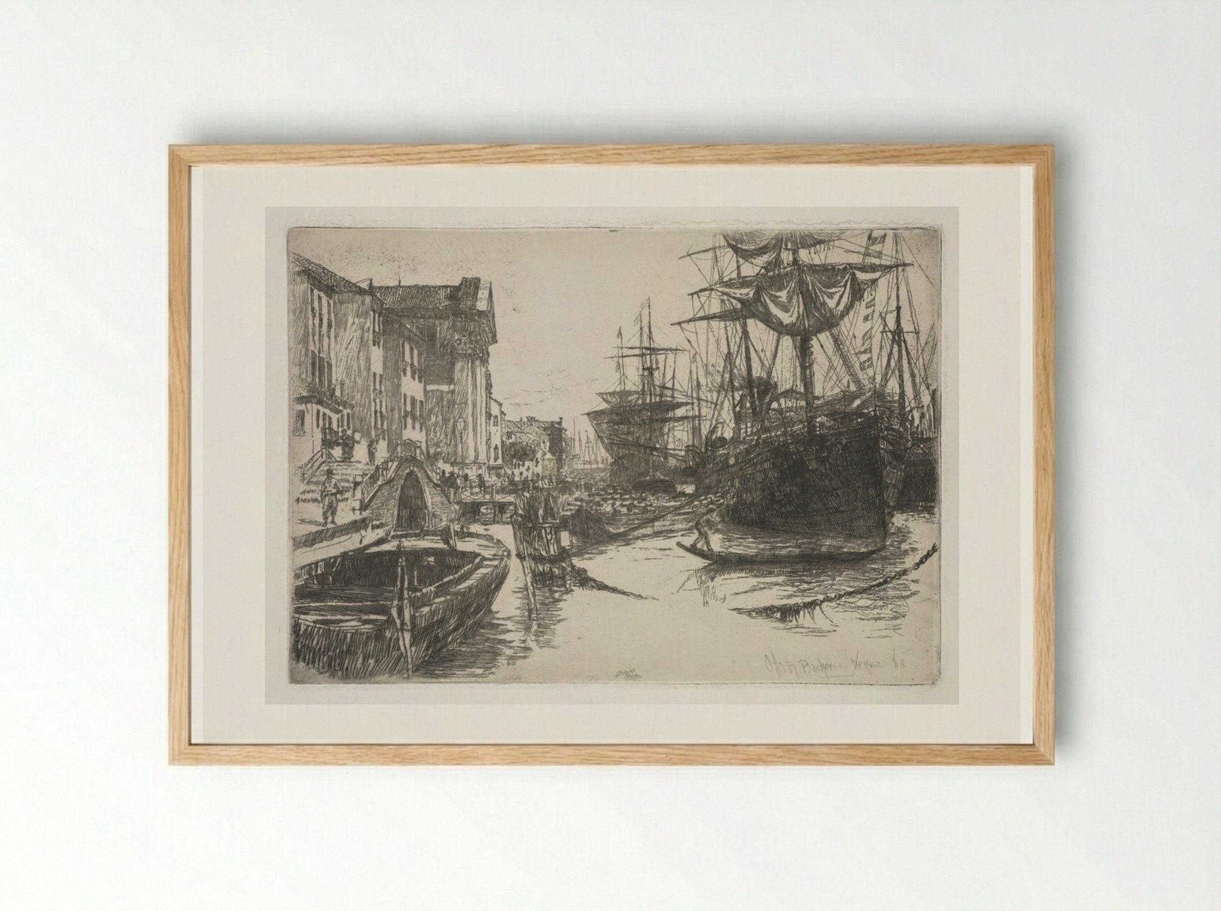 Fondamenta della Zattere - Otto H. Bacher - Framed Print Wood