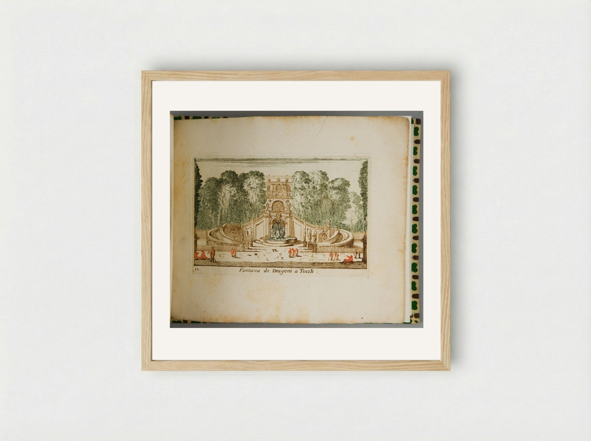 Fontana de Dragoni a Tivoli - Abraham Bloteling - Framed Print Wood
