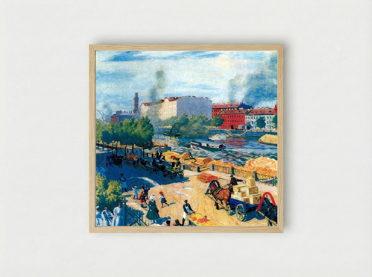 Fontanka - Boris Kustodiev - Framed Print Wood
